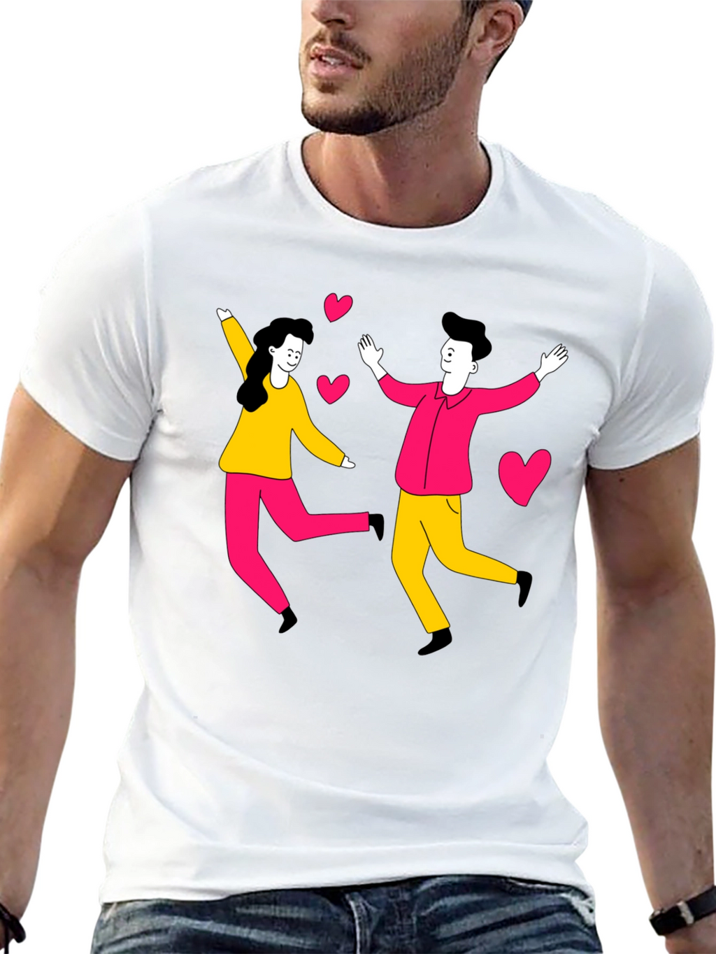 Couple Love Graphic Tee - Trendy Black Shirt