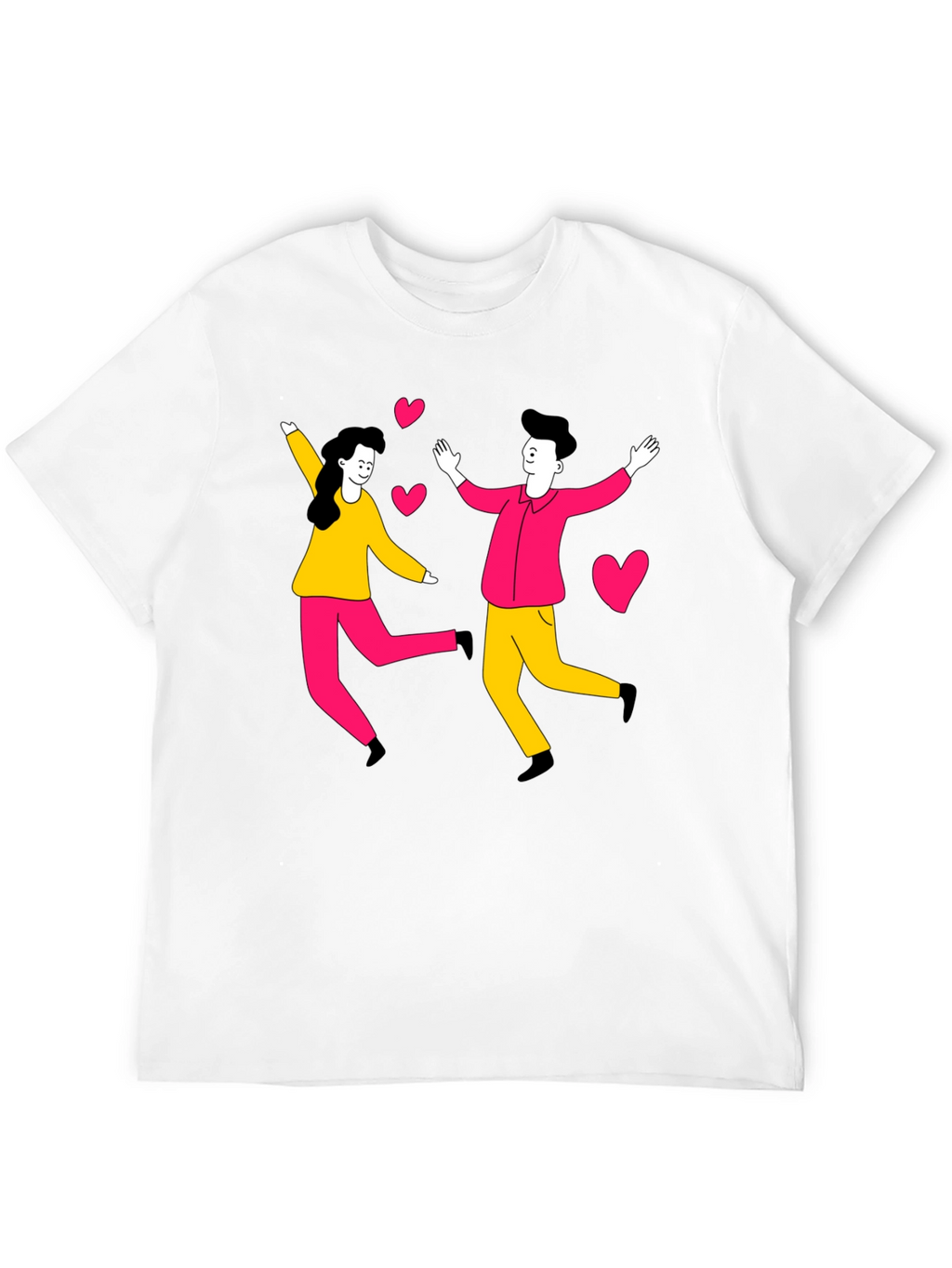 Couple Love Graphic Tee - Trendy Black Shirt