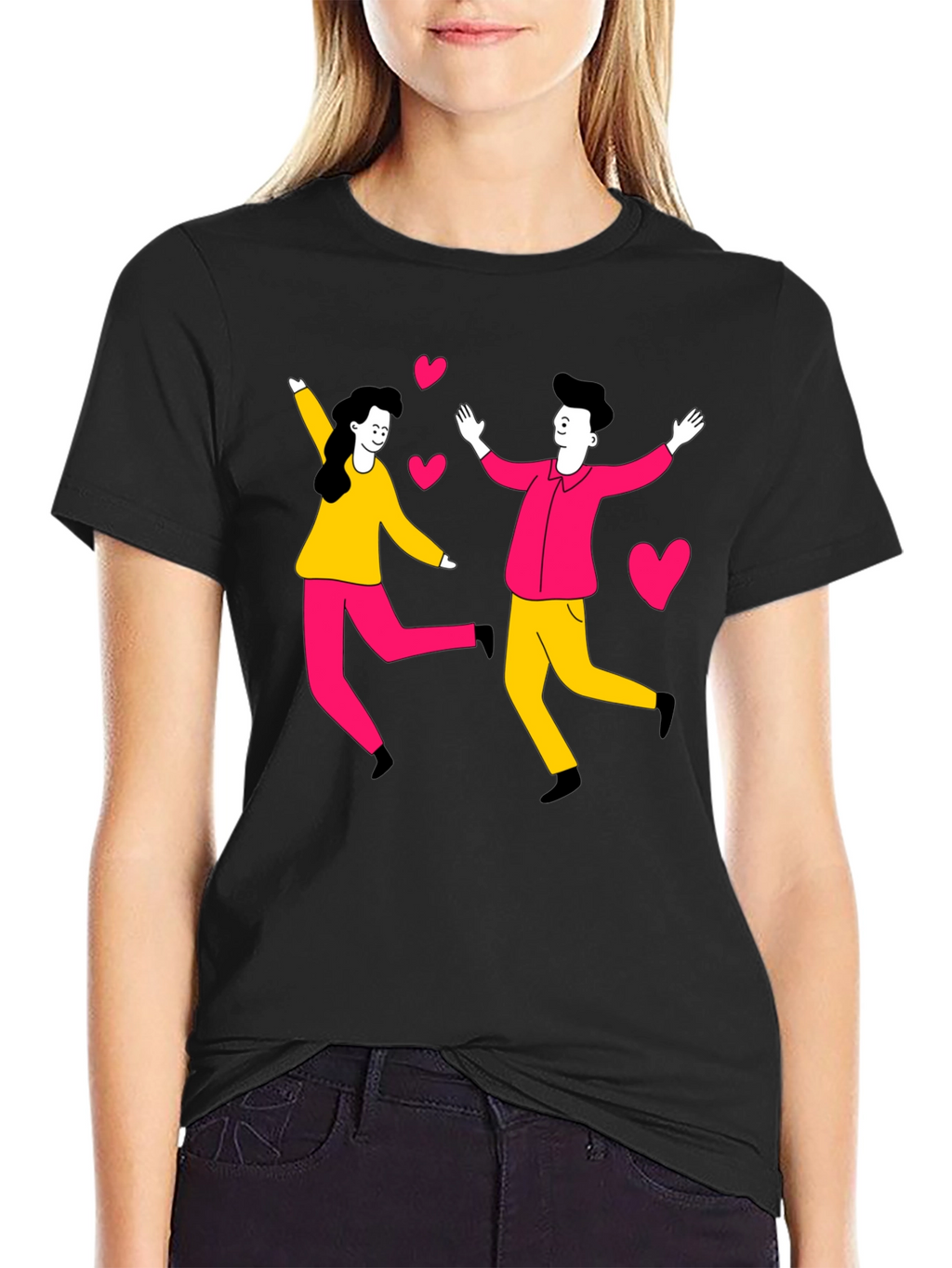 Couple Love Graphic Tee - Trendy Black Shirt