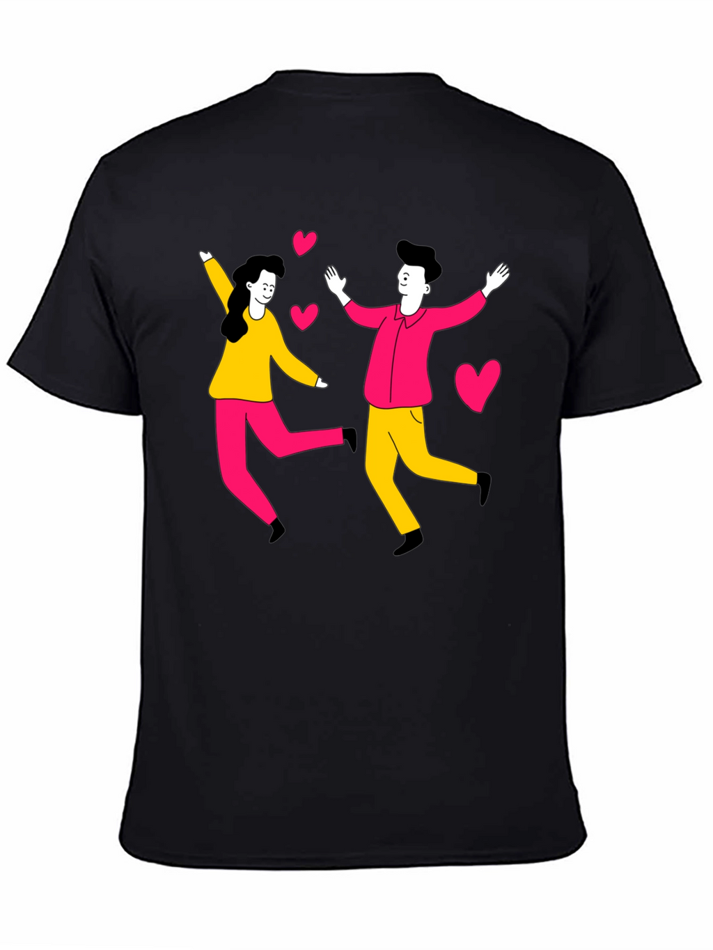 Couple Love Graphic Tee - Trendy Black Shirt