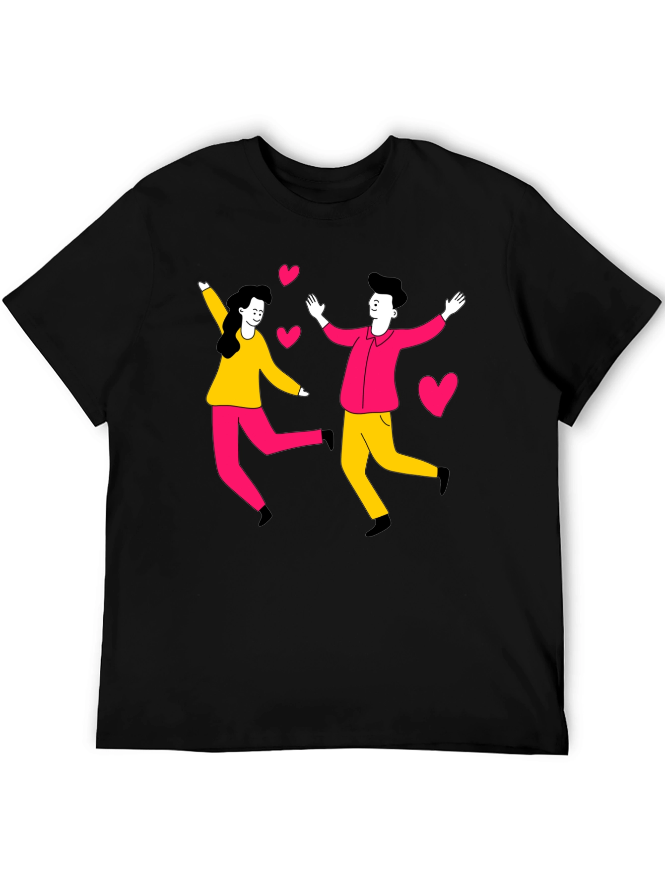 Couple Love Graphic Tee - Trendy Black Shirt
