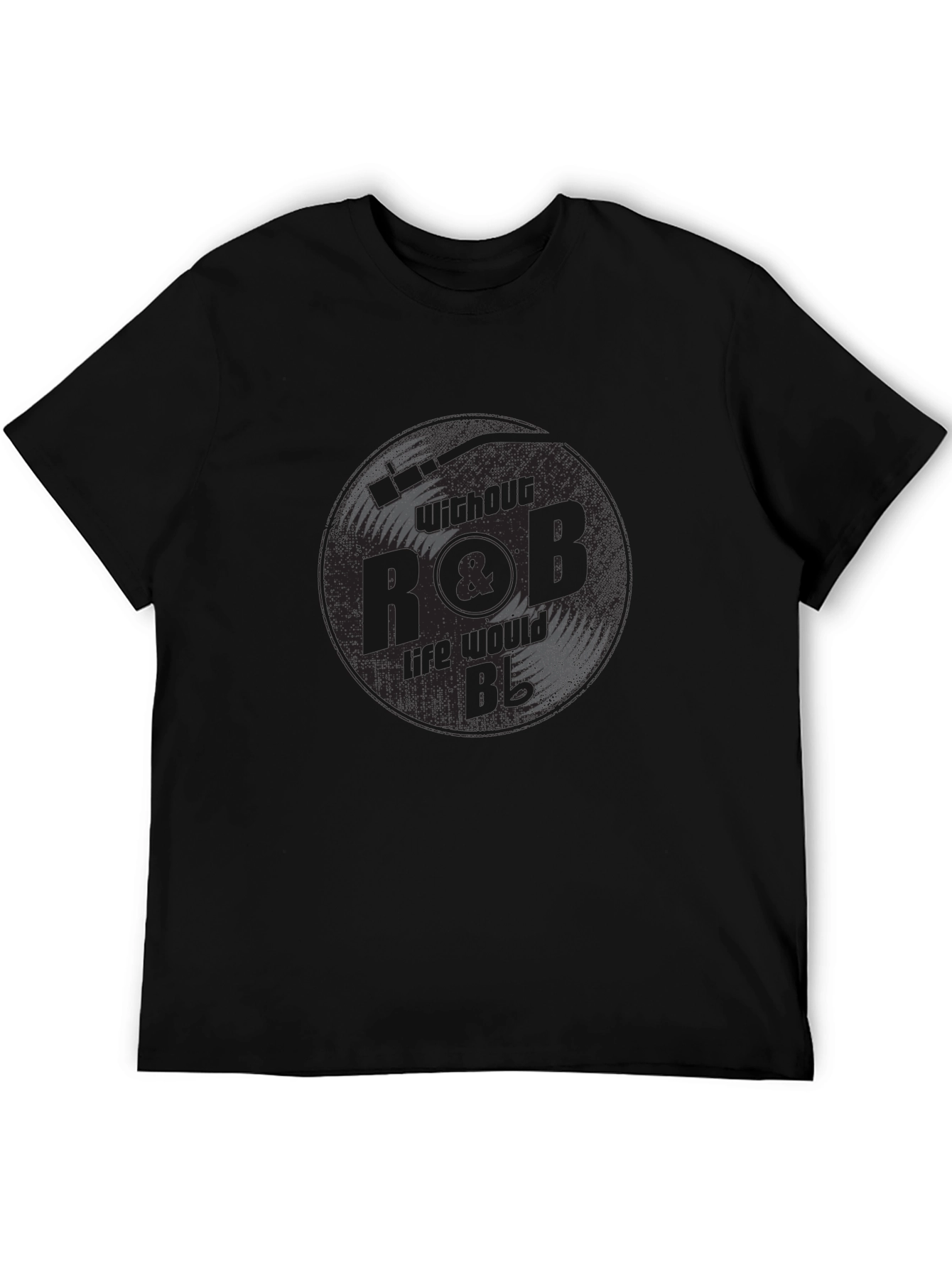 R&B Vinyl Record Graphic Tee - Black