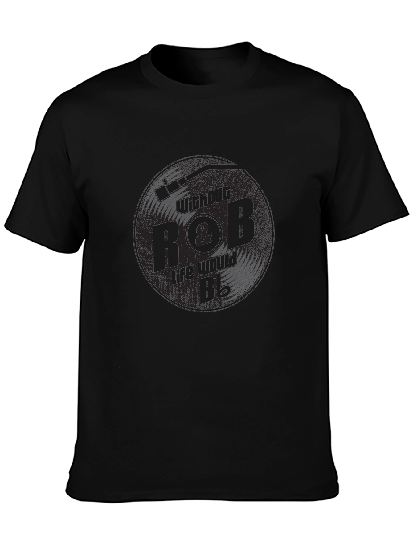 R&B Vinyl Record Graphic Tee - Black