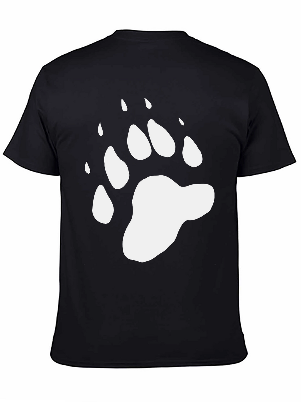 Bear Paw Print T-Shirt - Black Graphic Tee