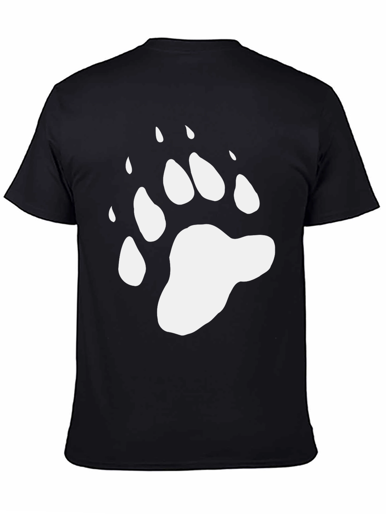 Bear Paw Print T-Shirt - Black Graphic Tee