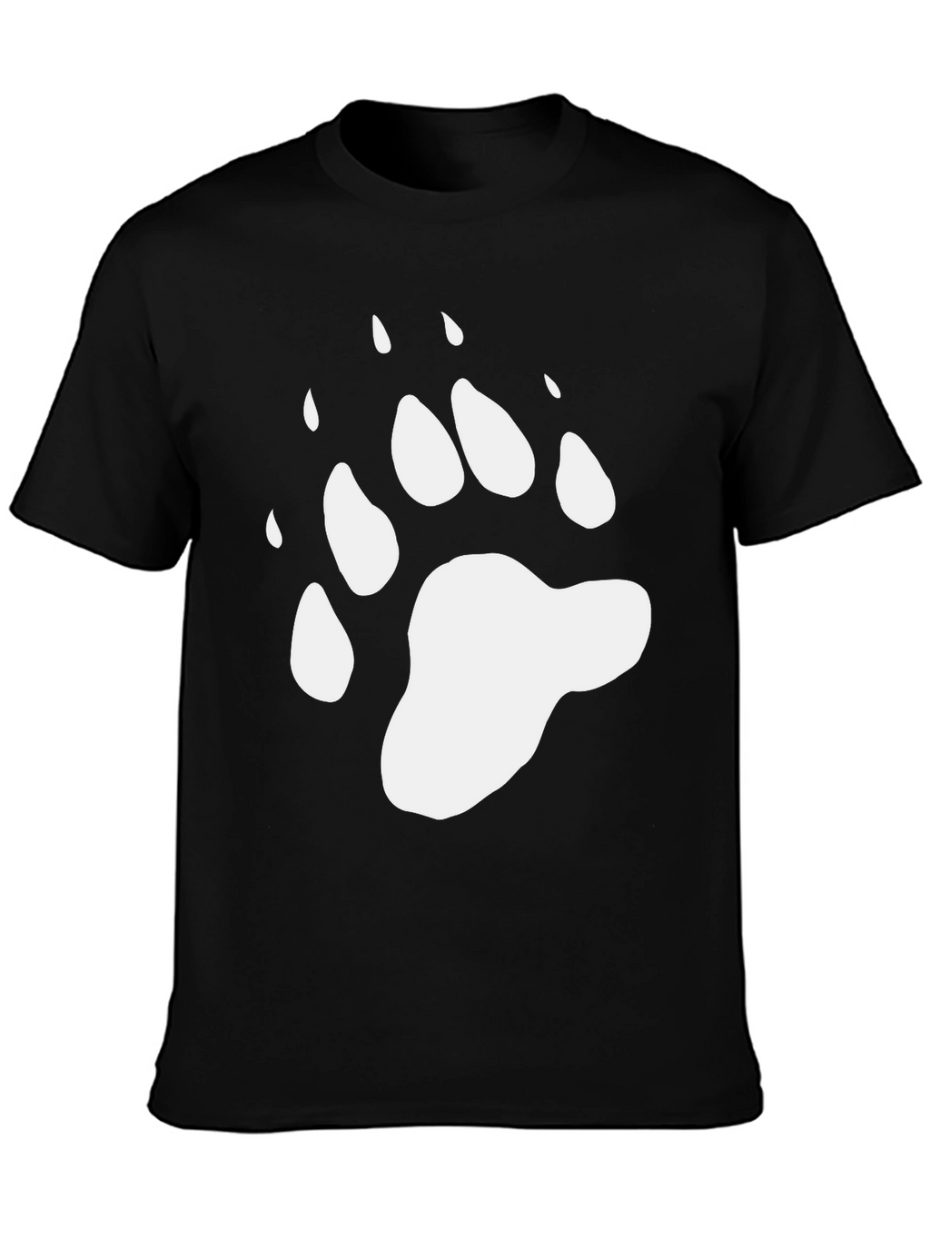 Bear Paw Print T-Shirt - Black Graphic Tee