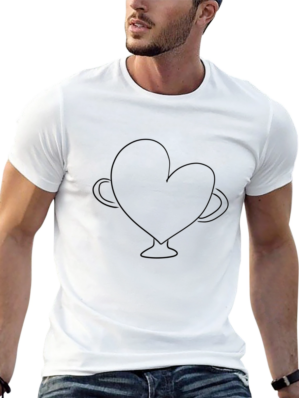 Heart Trophy Graphic Tee - Mens Black T-Shirt