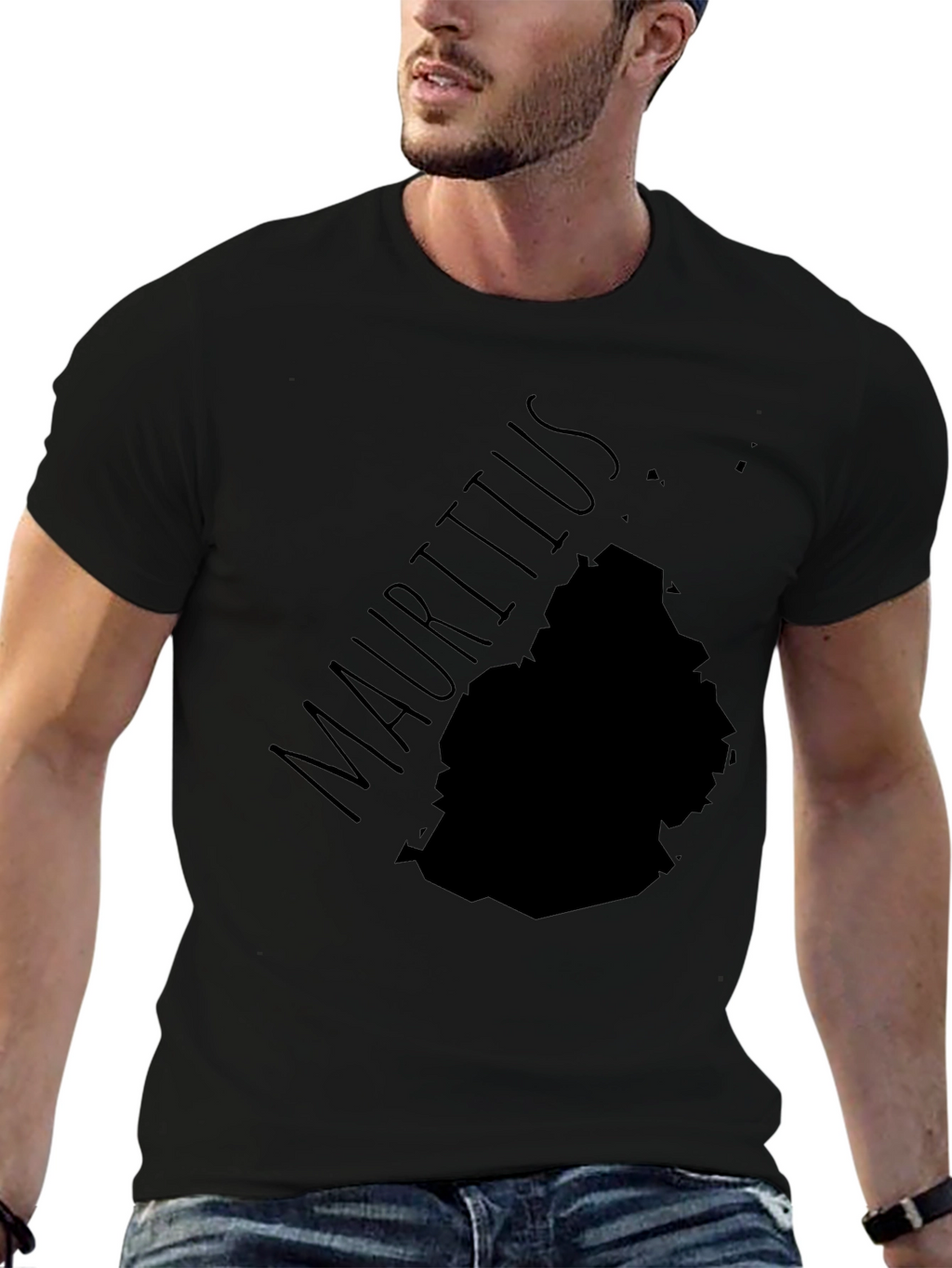 Mauritius Map T-Shirt - Black Island Pride Tee