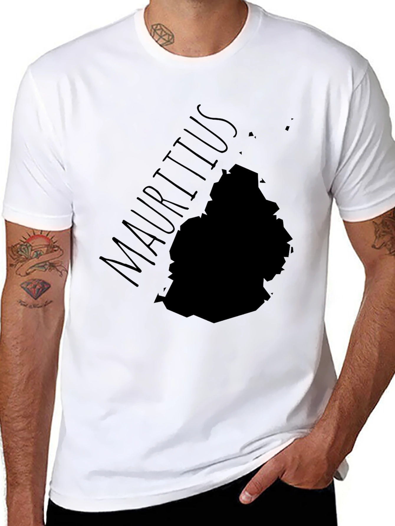 Mauritius Map T-Shirt - Black Island Pride Tee