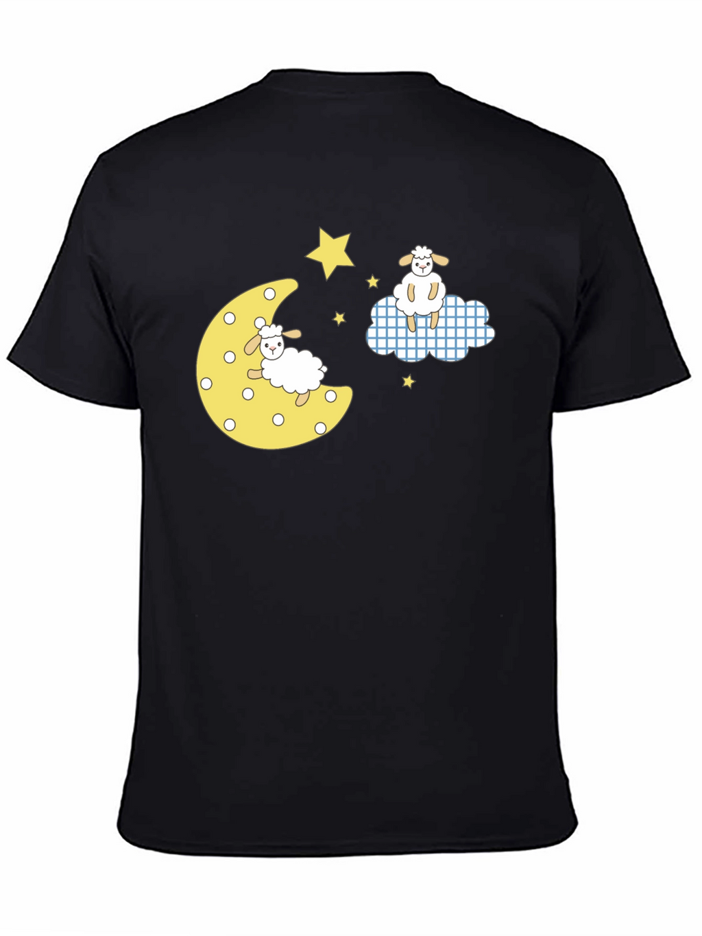 Dreamy Sheep Graphic Tee - Black Cotton T-Shirt