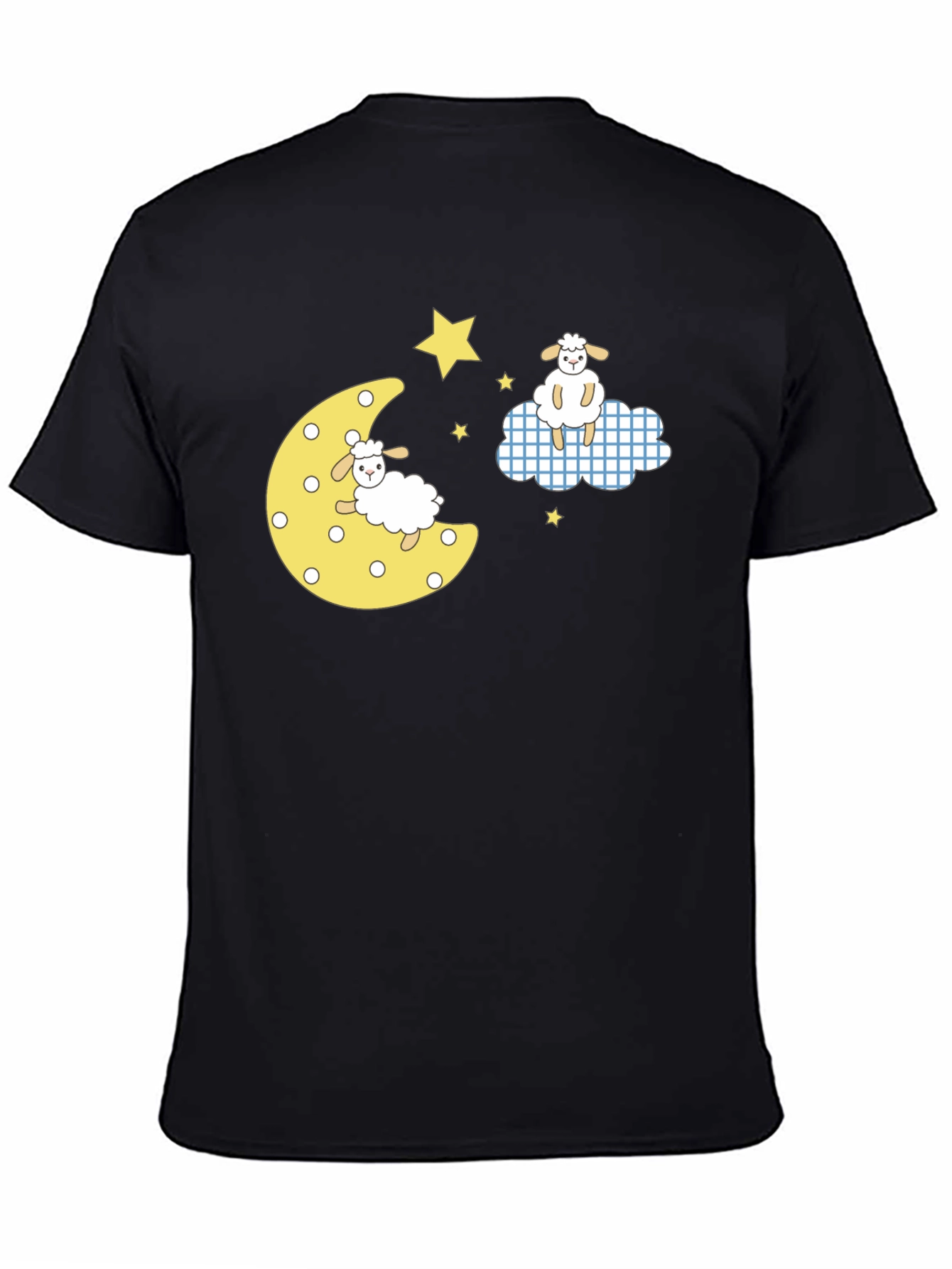 Dreamy Sheep Graphic Tee - Black Cotton T-Shirt