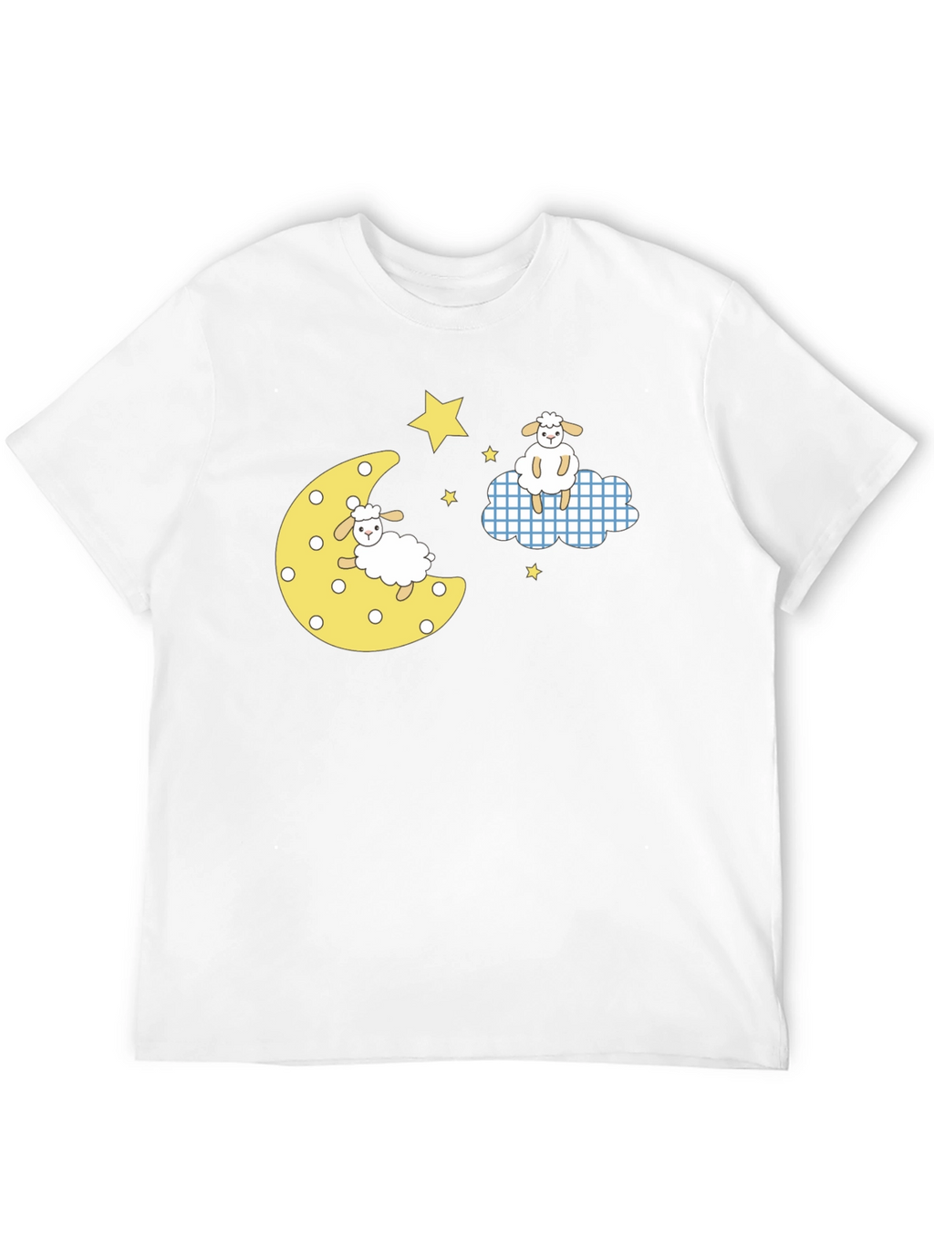 Dreamy Sheep Graphic Tee - Black Cotton T-Shirt