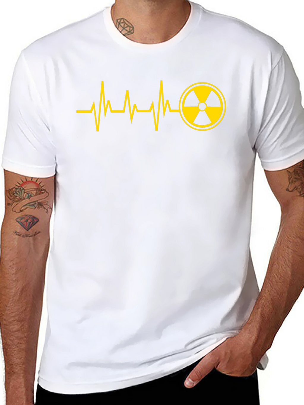 Radioactive Heartbeat Graphic Tee - Black