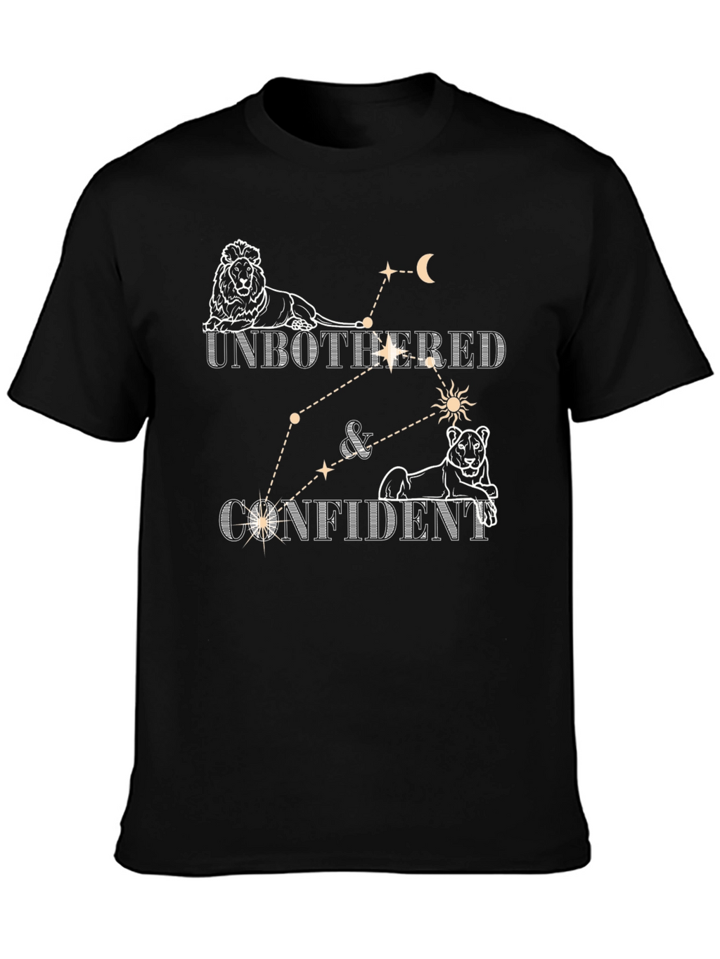 Unbothered & Confident Lion Constellation Tee