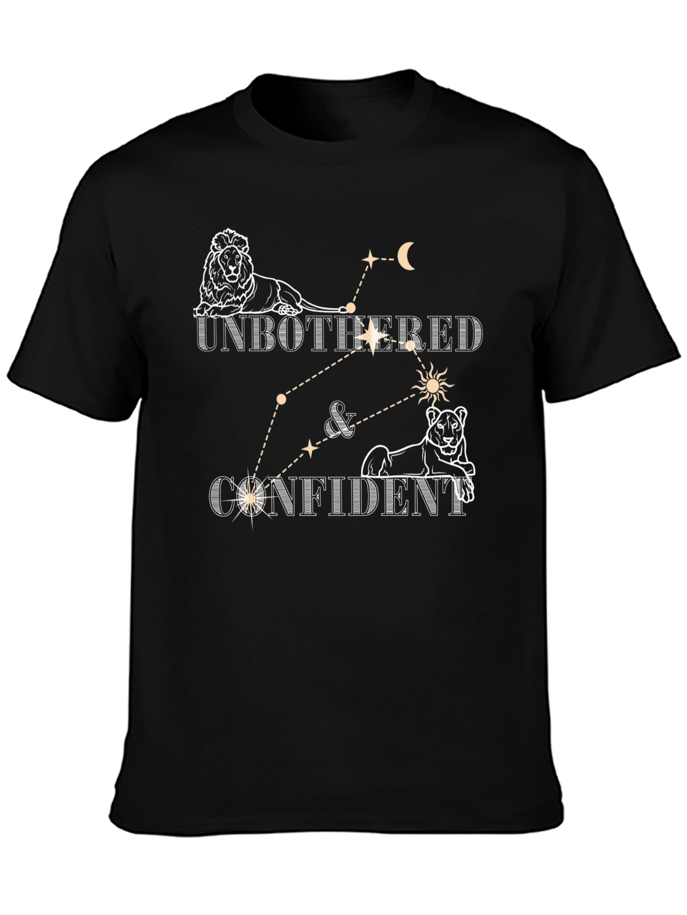 Unbothered & Confident Lion Constellation Tee