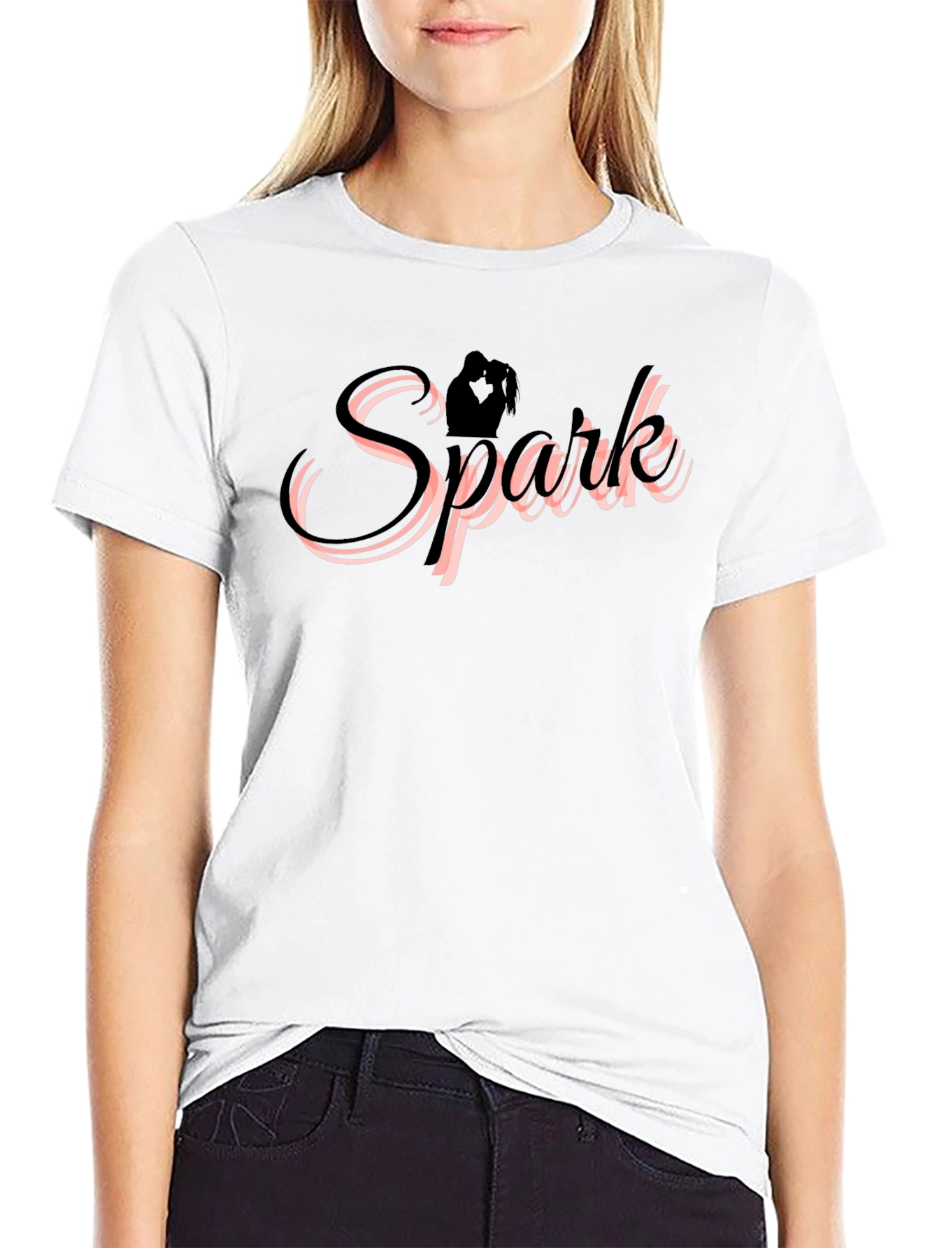Spark Couple Silhouette Black T-Shirt