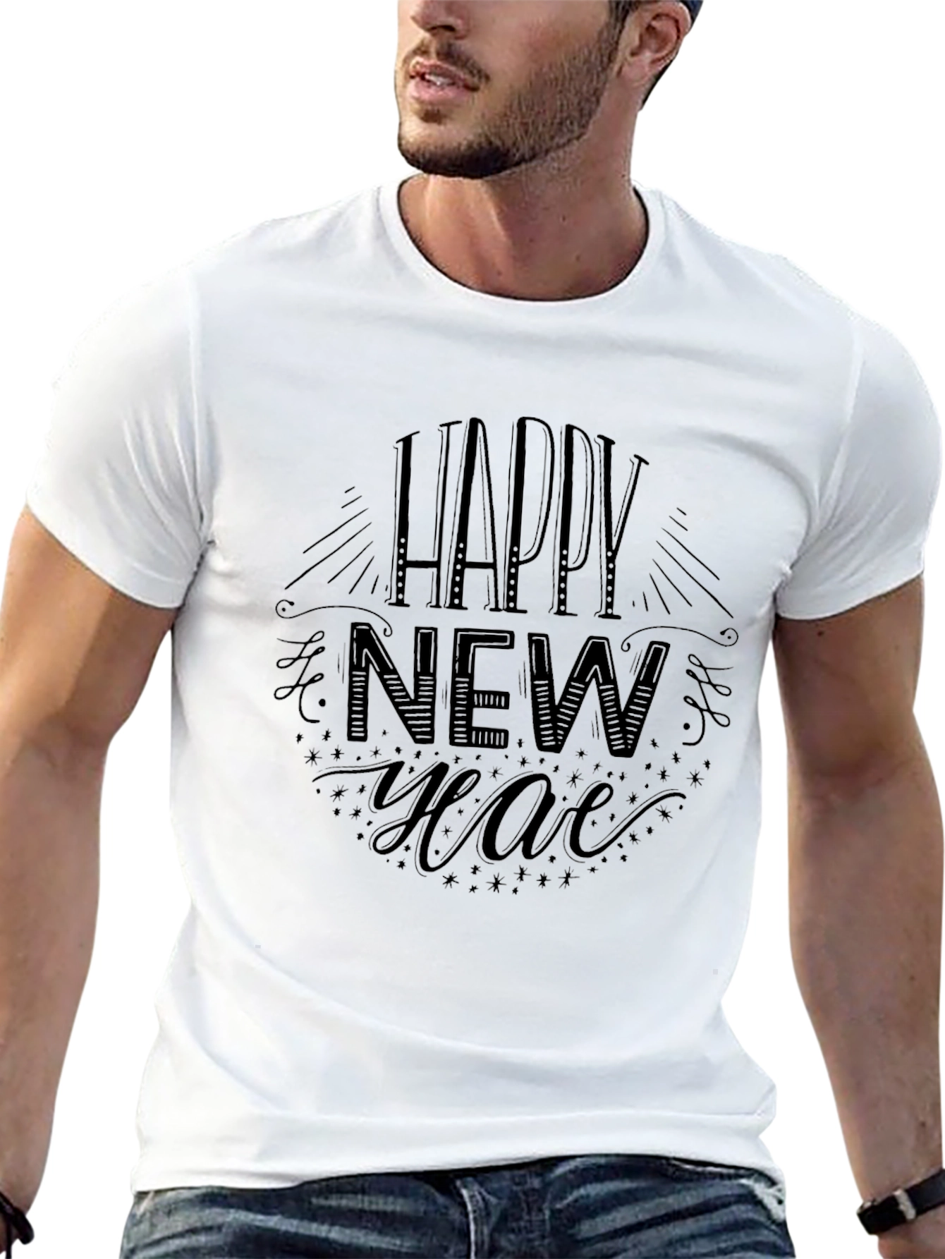 Happy New Year Black Graphic Tee