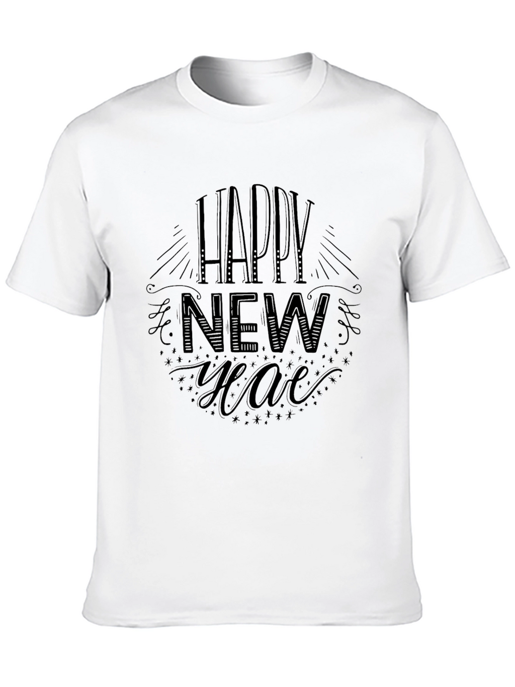 Happy New Year Black Graphic Tee
