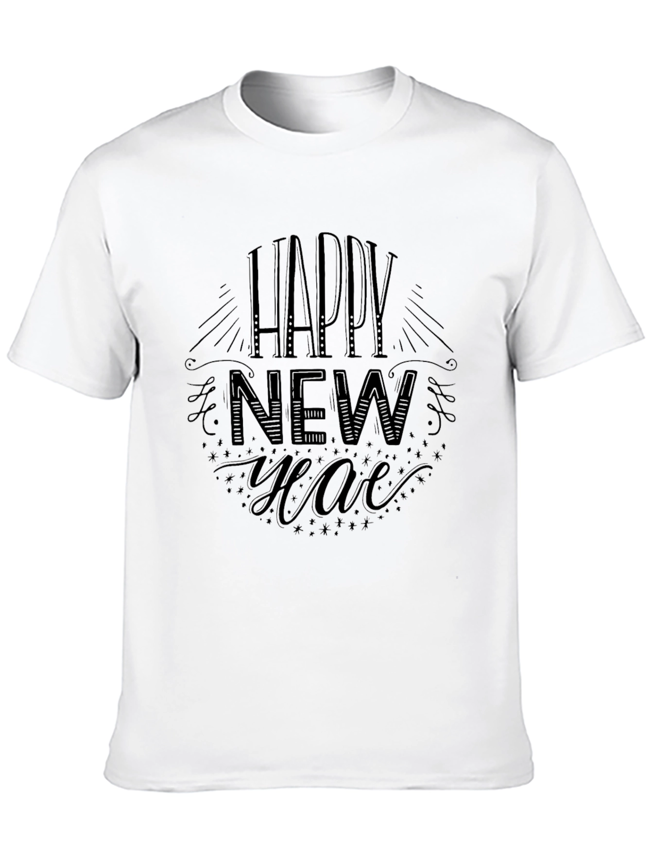 Happy New Year Black Graphic Tee