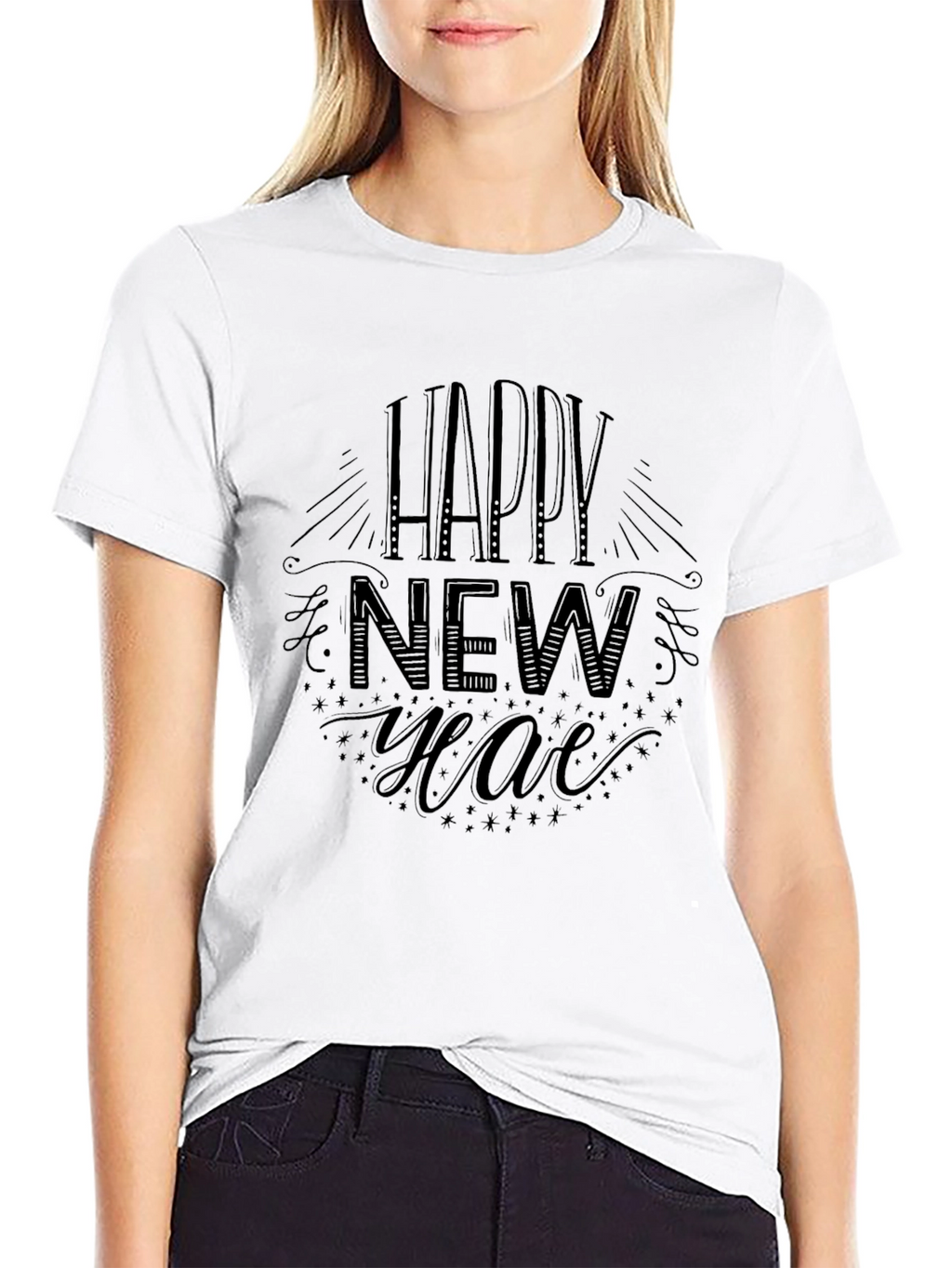 Happy New Year Black Graphic Tee