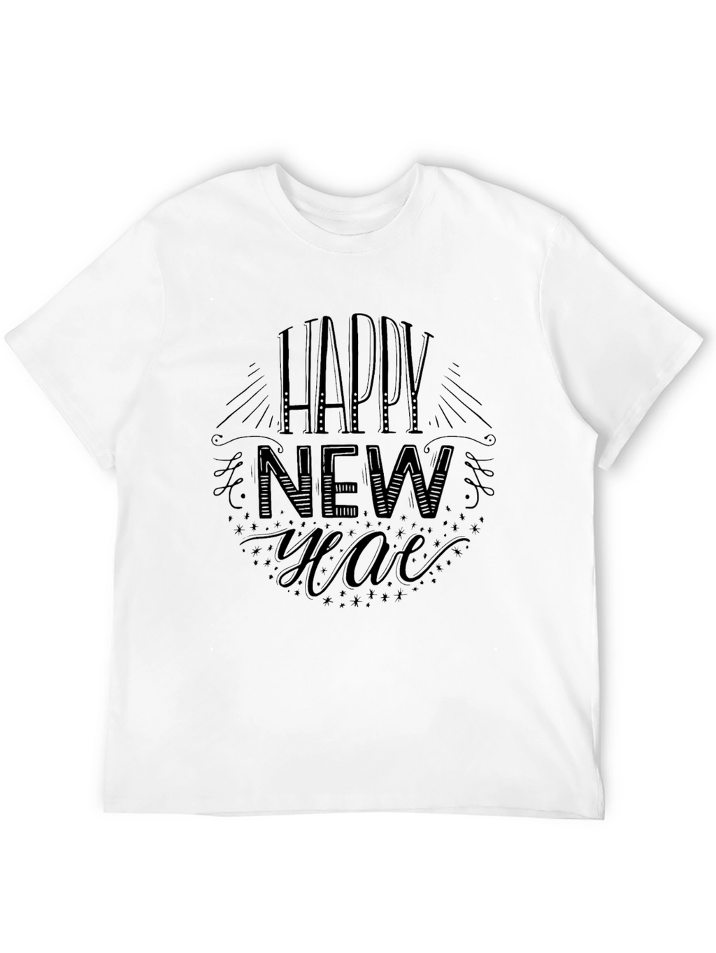 Happy New Year Black Graphic Tee
