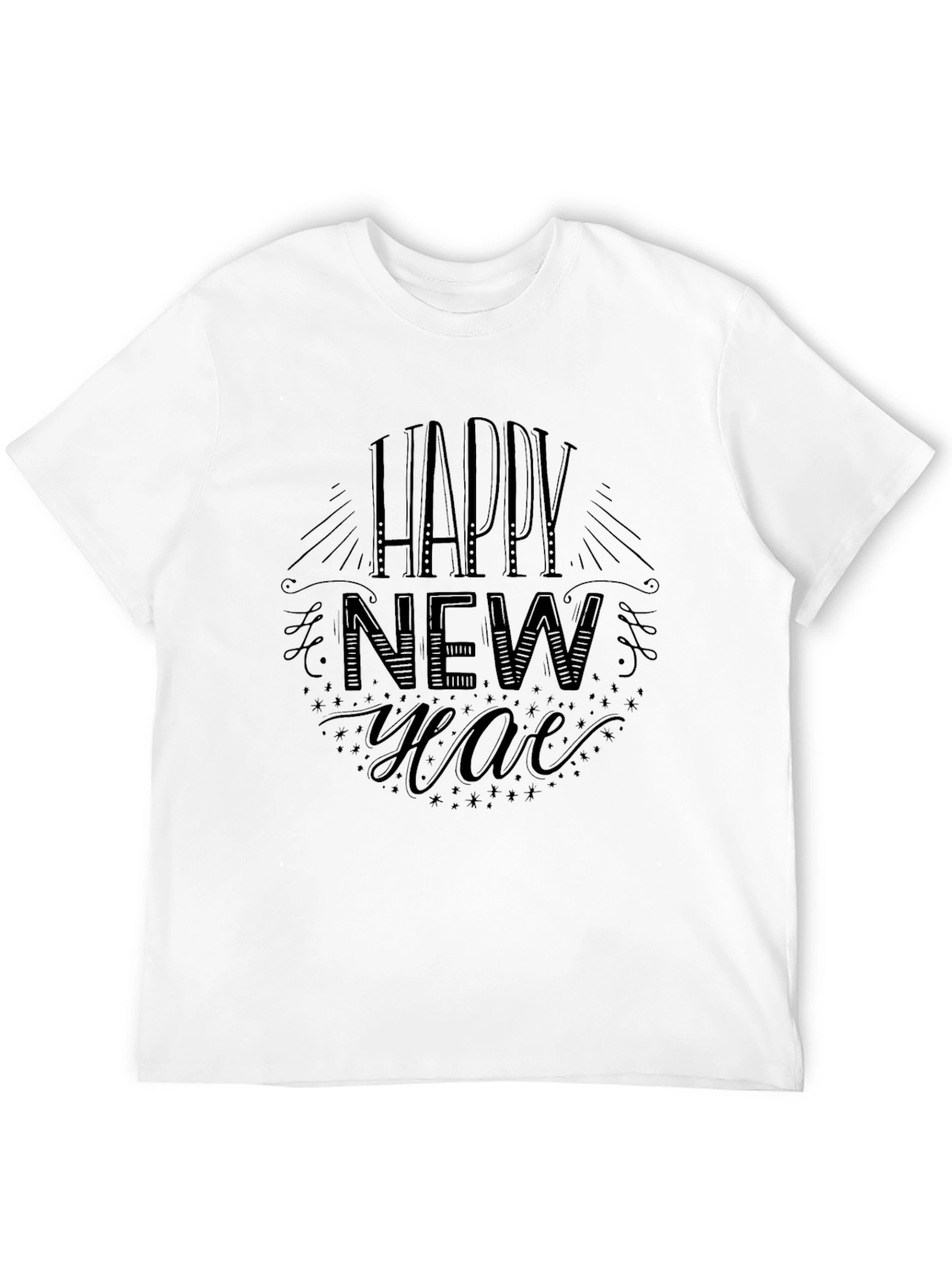 Happy New Year Black Graphic Tee