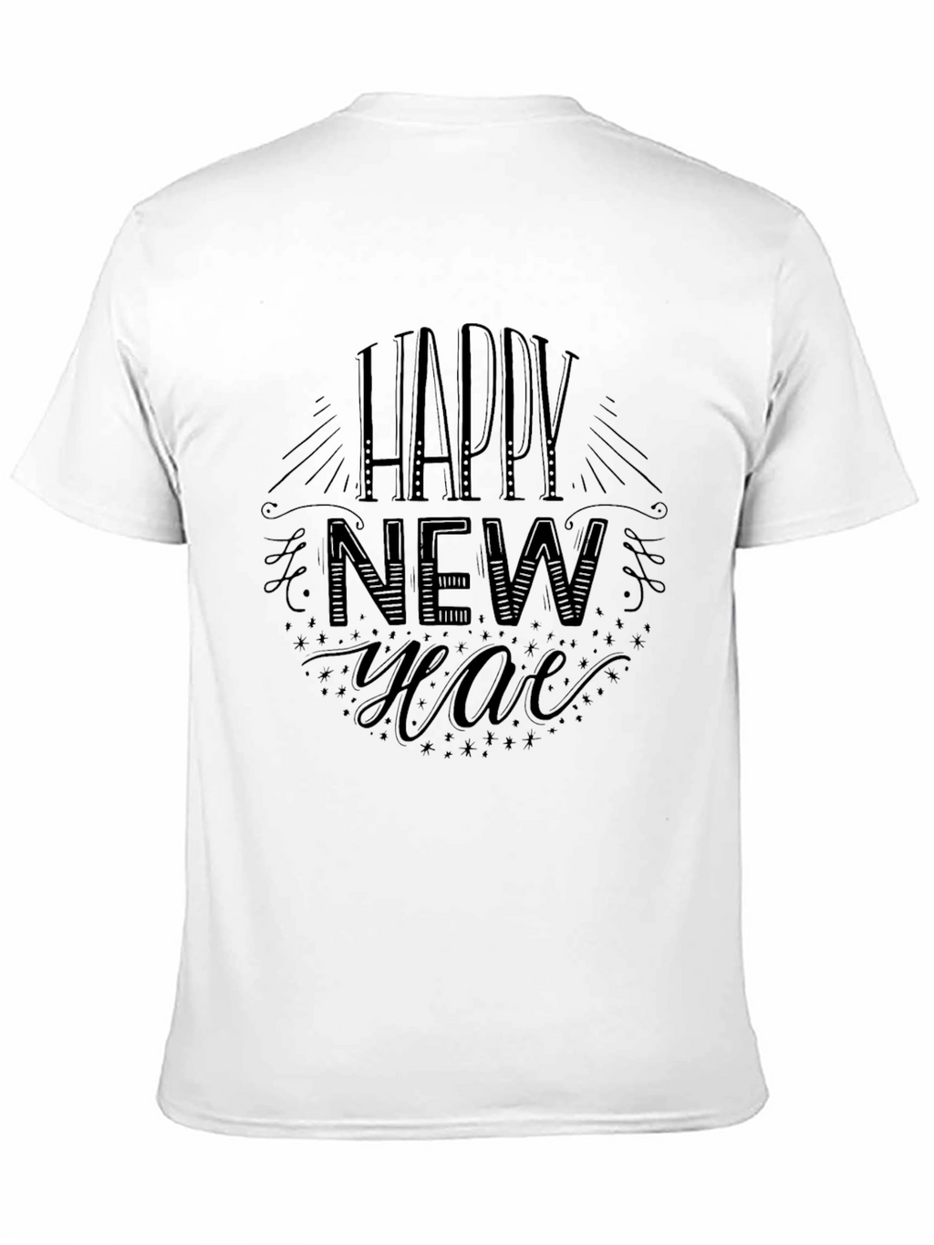 Happy New Year Black Graphic Tee