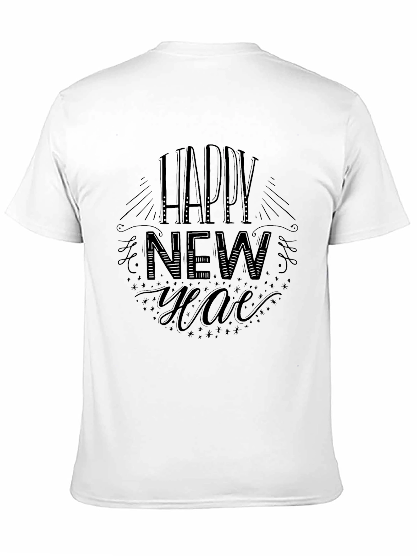 Happy New Year Black Graphic Tee