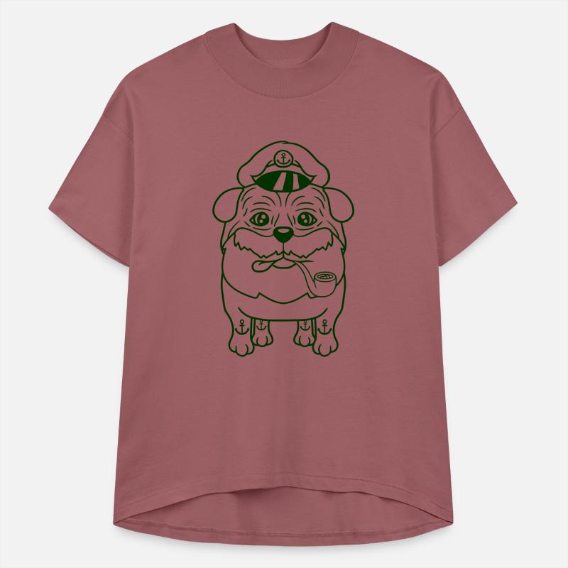 Old Pug Dog Captain Funny Cute Cool Cartoon Comic