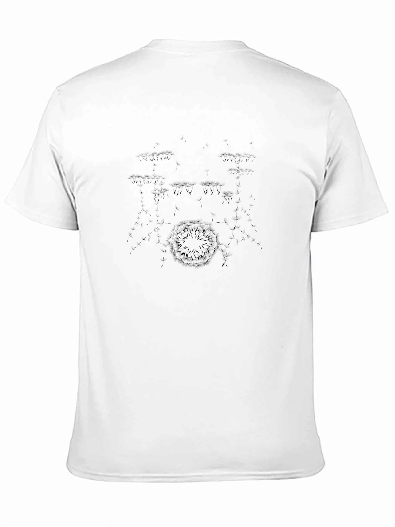 Mens Black Crewneck T-Shirt with Drum Kit Design