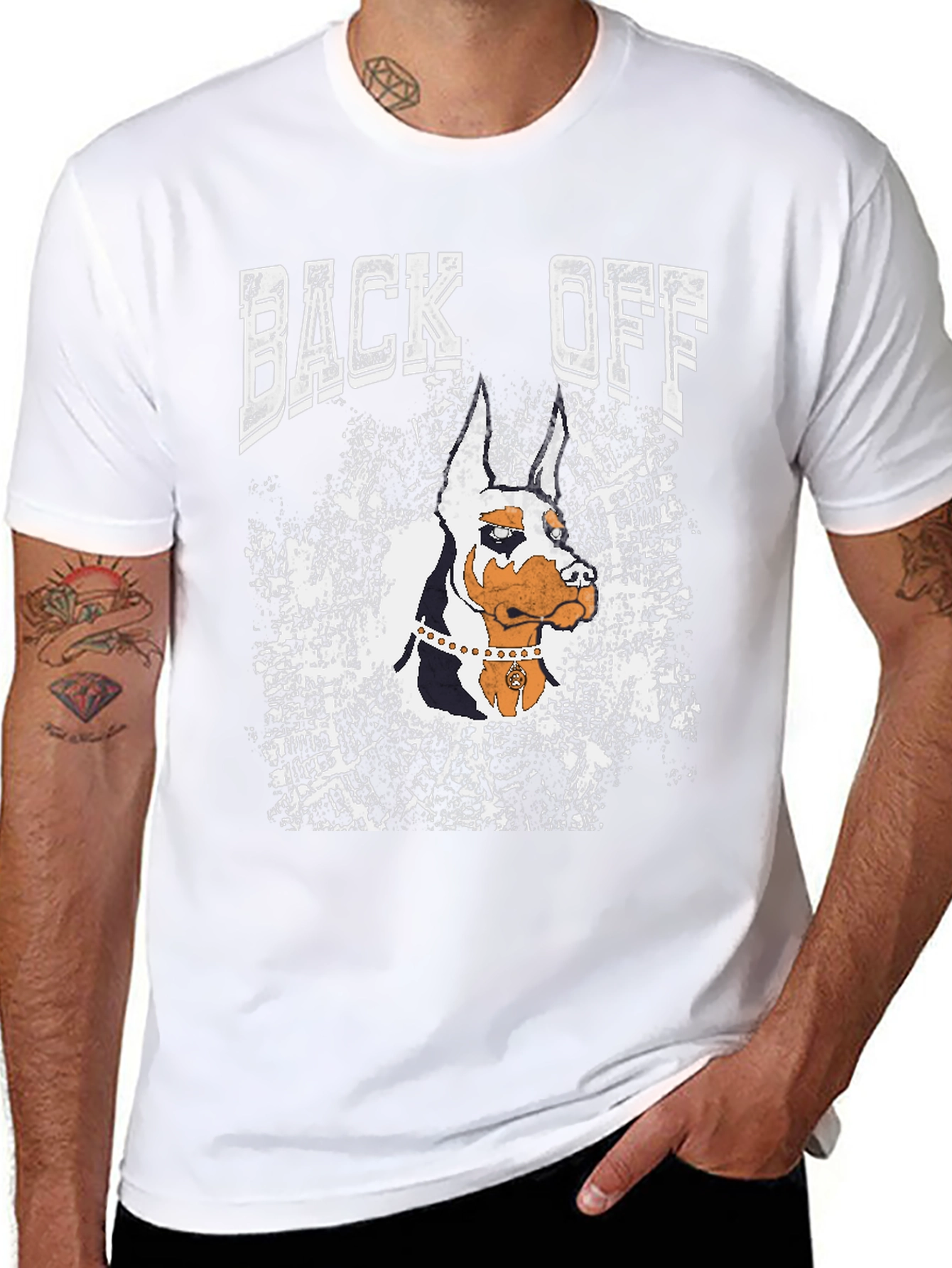 Back Off Doberman Graphic T-Shirt - Black