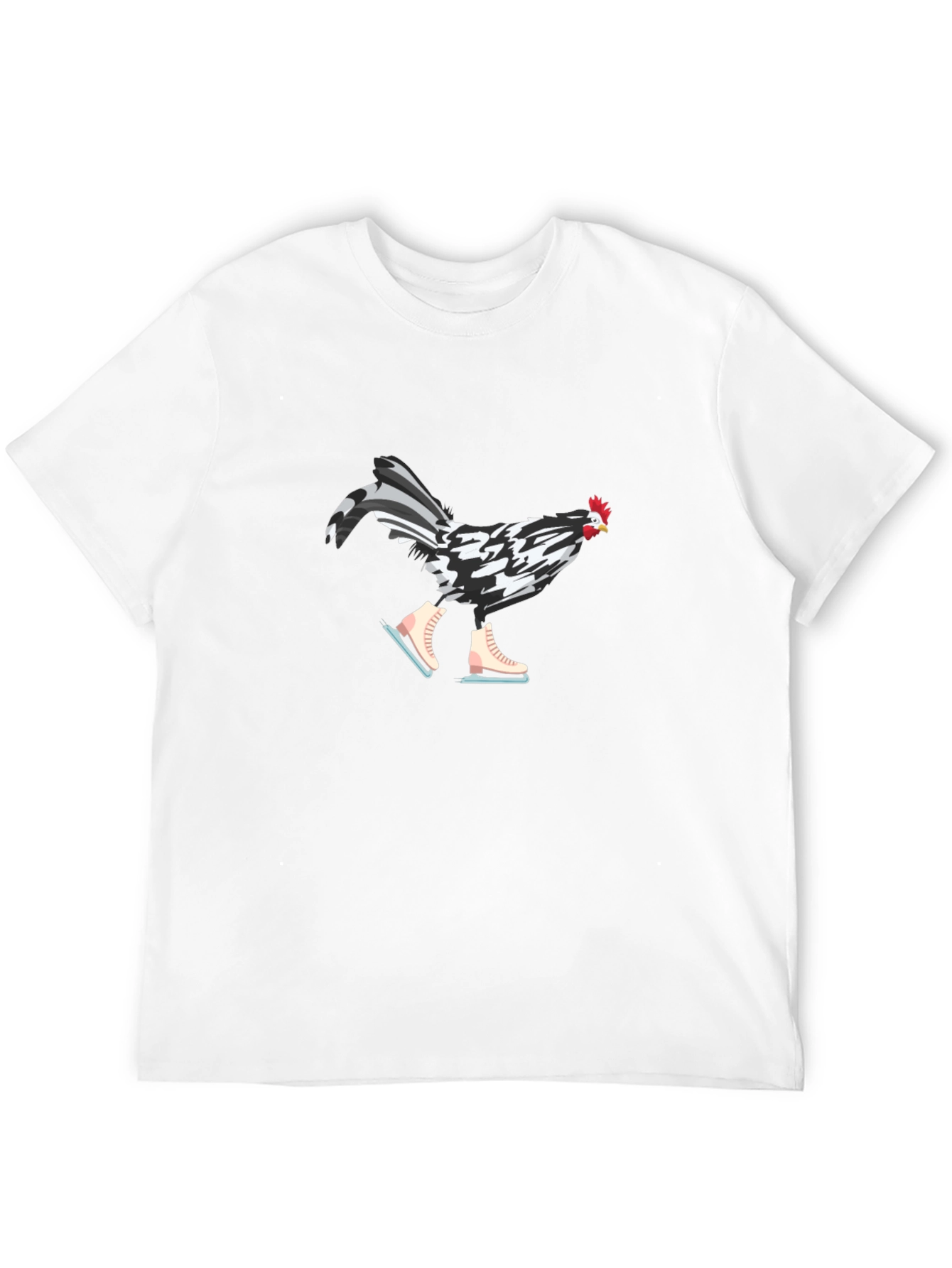 Funny Chicken on Ice Skates Graphic Tee