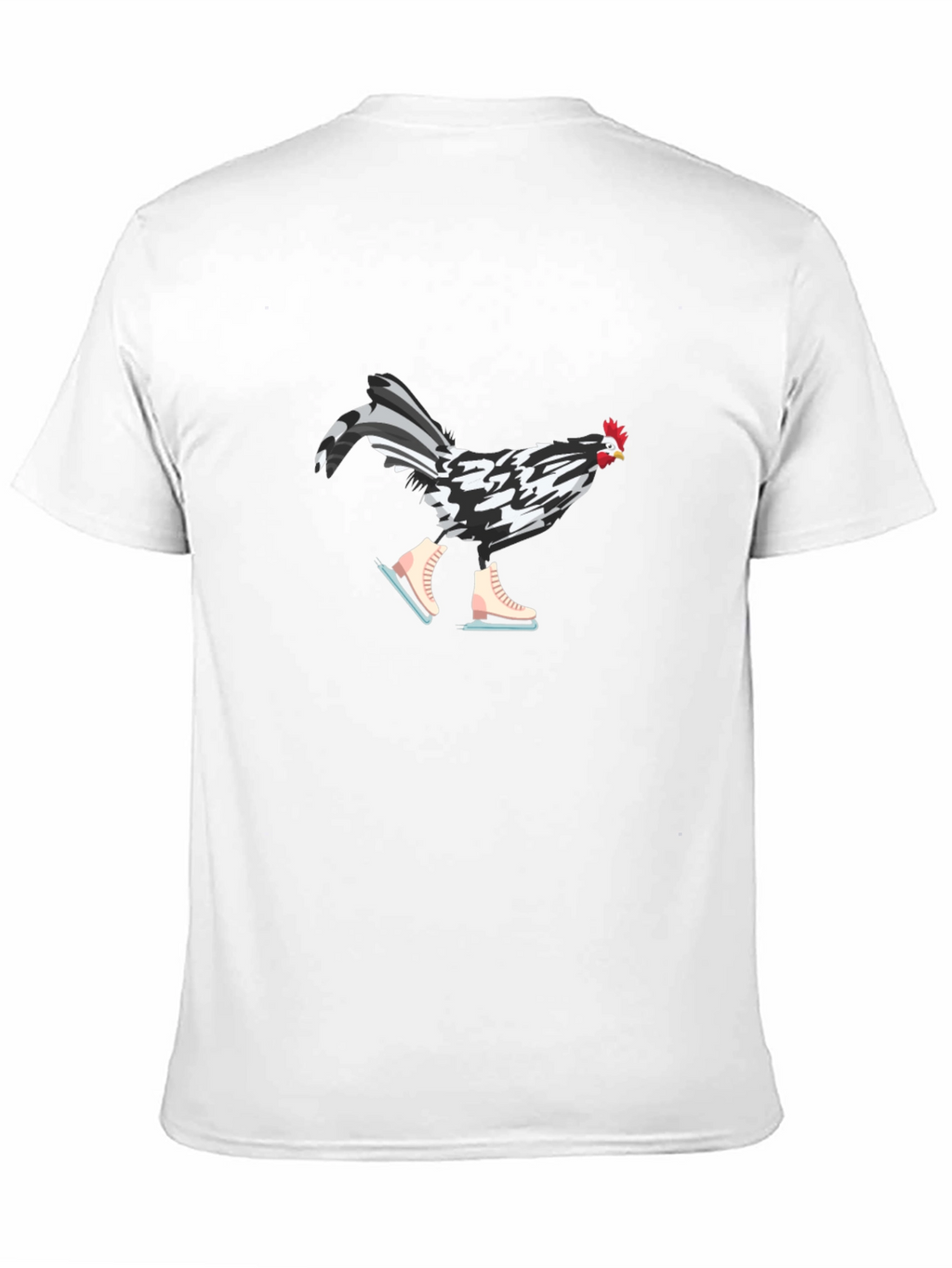 Funny Chicken on Ice Skates Graphic Tee