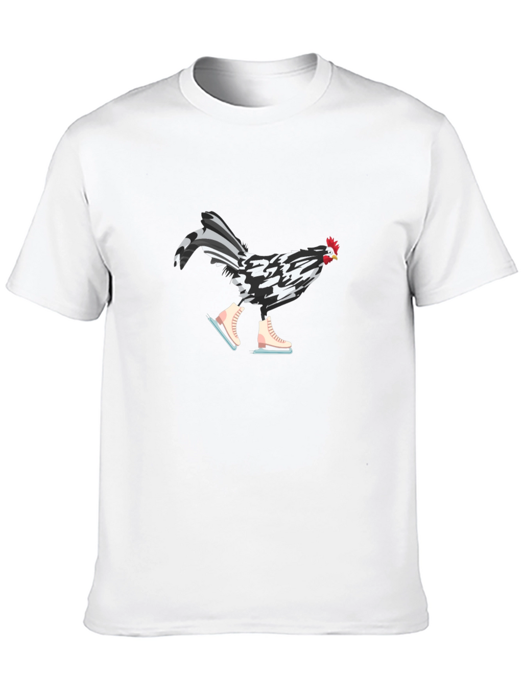 Funny Chicken on Ice Skates Graphic Tee