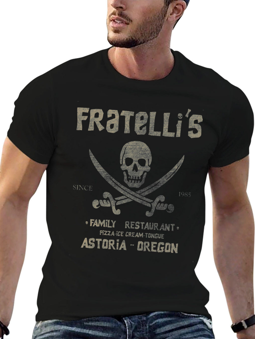 Fratellis Astoria Oregon Pirate Skull T-Shirt