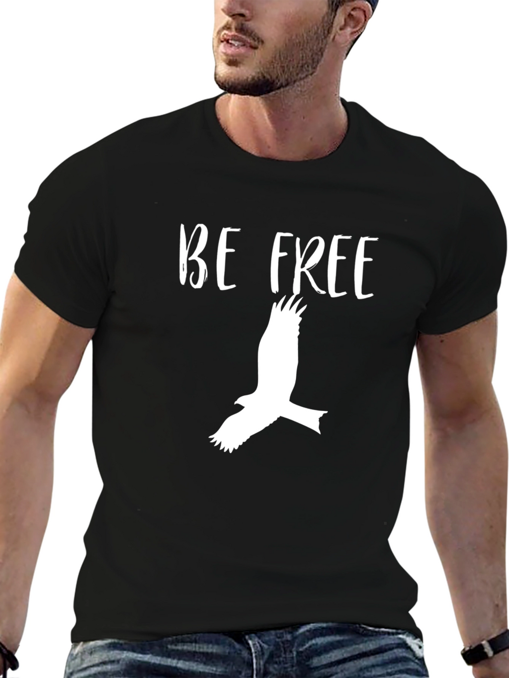 Be Free T-Shirt - Black Graphic Tee