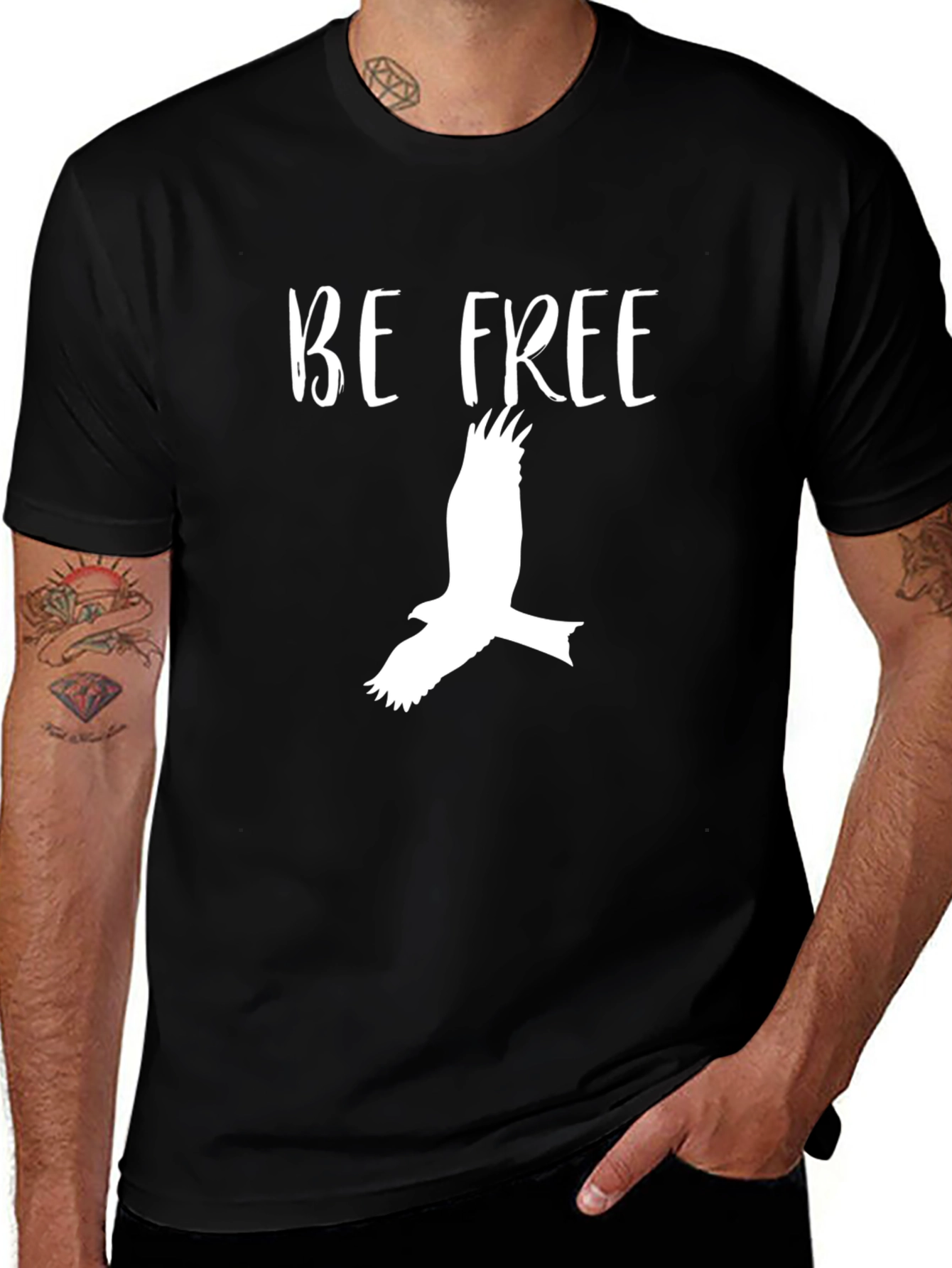 Be Free T-Shirt - Black Graphic Tee