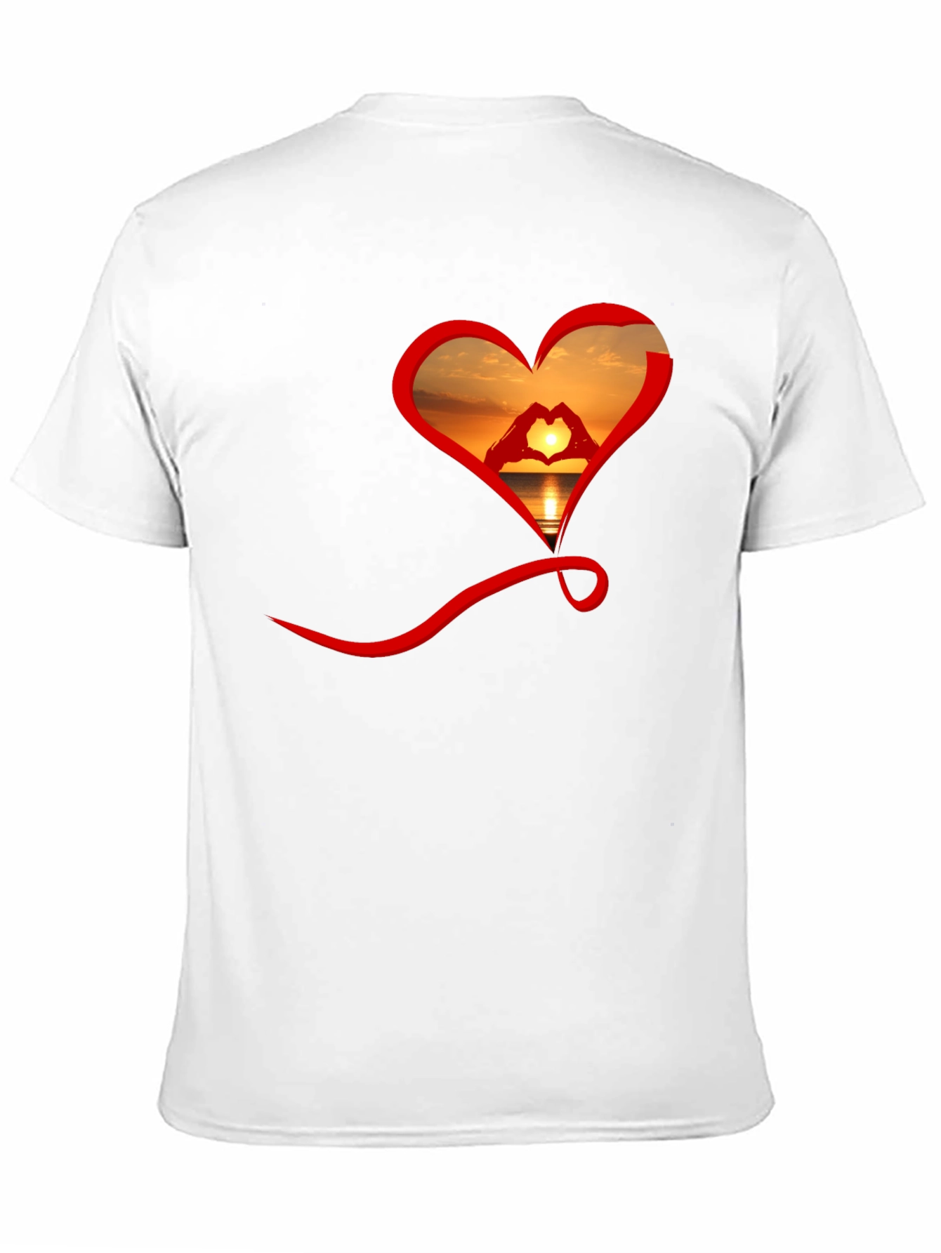 Sunset Heart Graphic Tee - Soft Cotton Blend