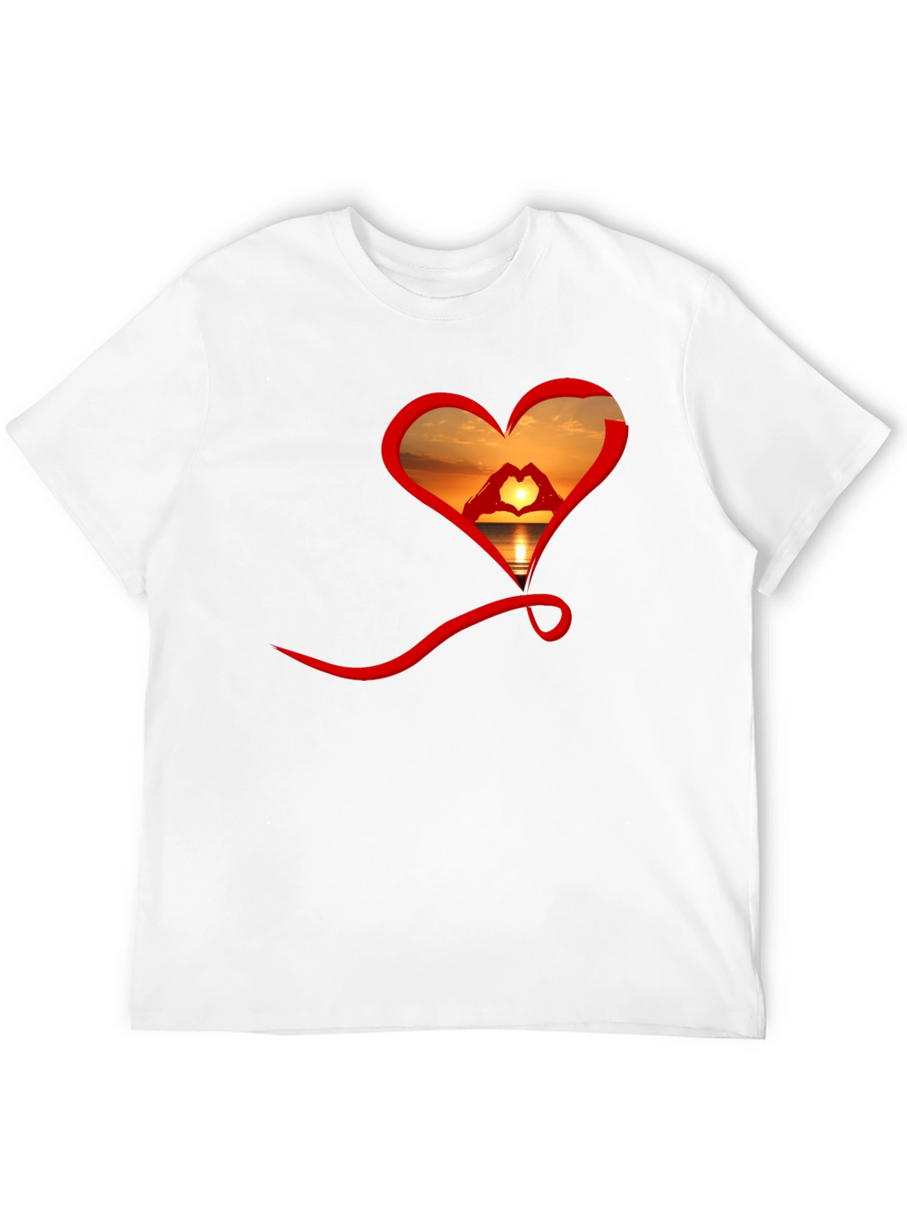 Sunset Heart Graphic Tee - Soft Cotton Blend