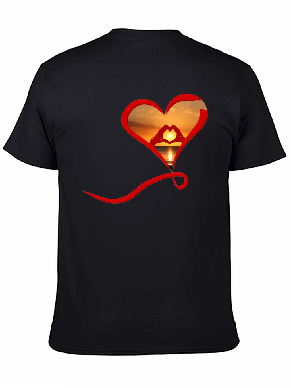Sunset Heart Graphic Tee - Soft Cotton Blend