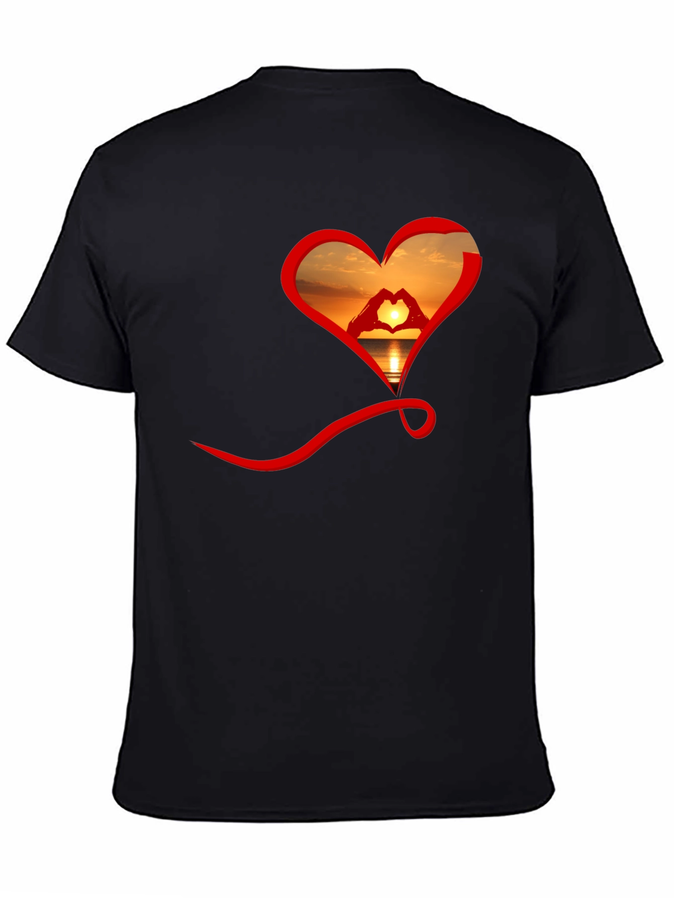 Sunset Heart Graphic Tee - Soft Cotton Blend