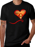 Sunset Heart Graphic Tee - Soft Cotton Blend
