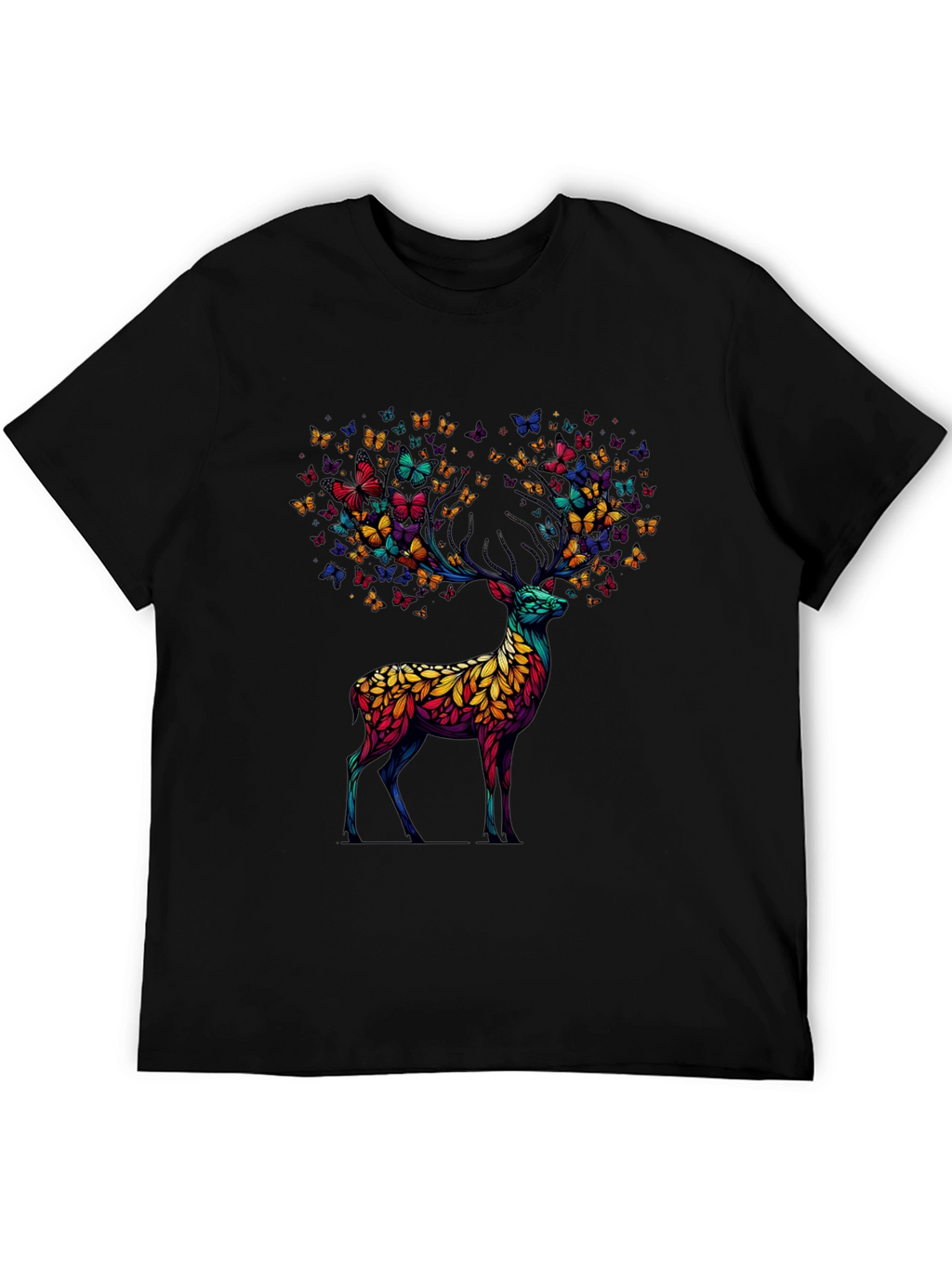 Butterfly Deer Graphic Tee - Unique Animal Design