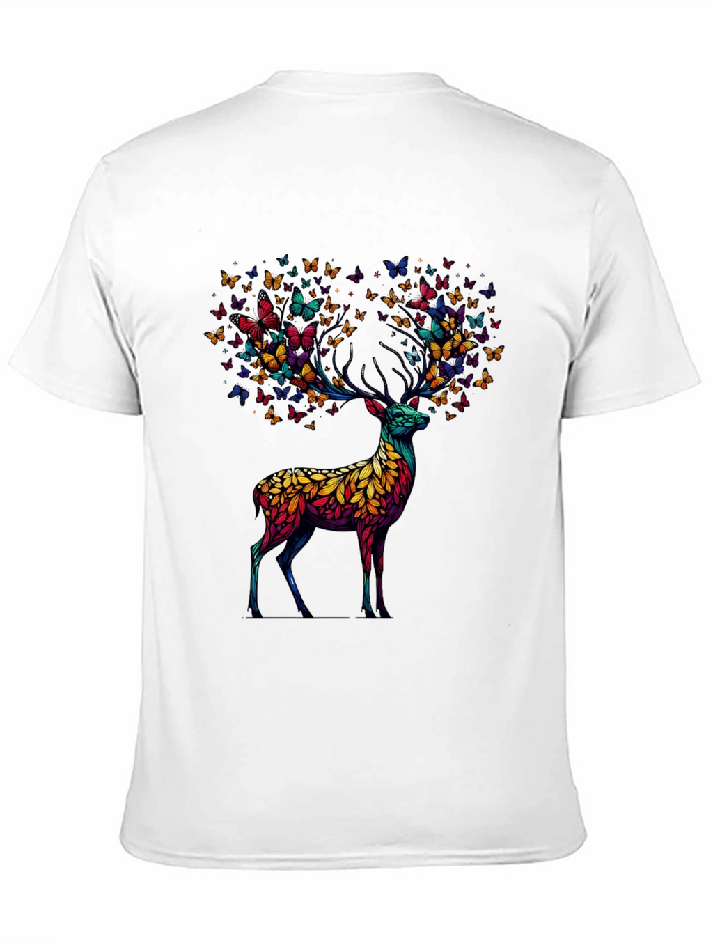 Butterfly Deer Graphic Tee - Unique Animal Design