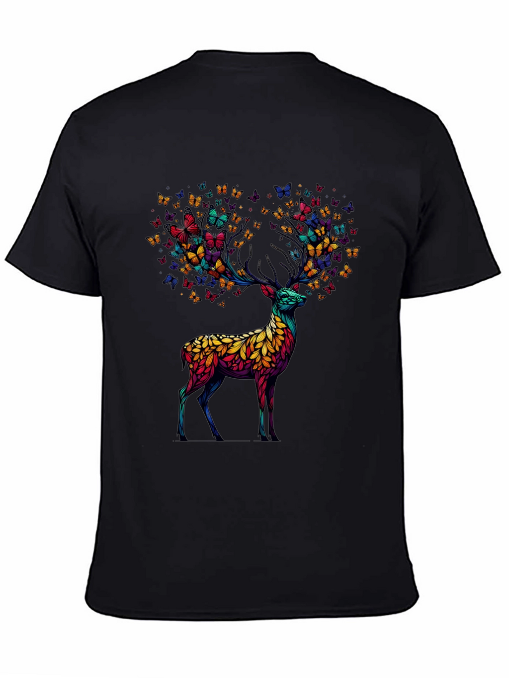 Butterfly Deer Graphic Tee - Unique Animal Design