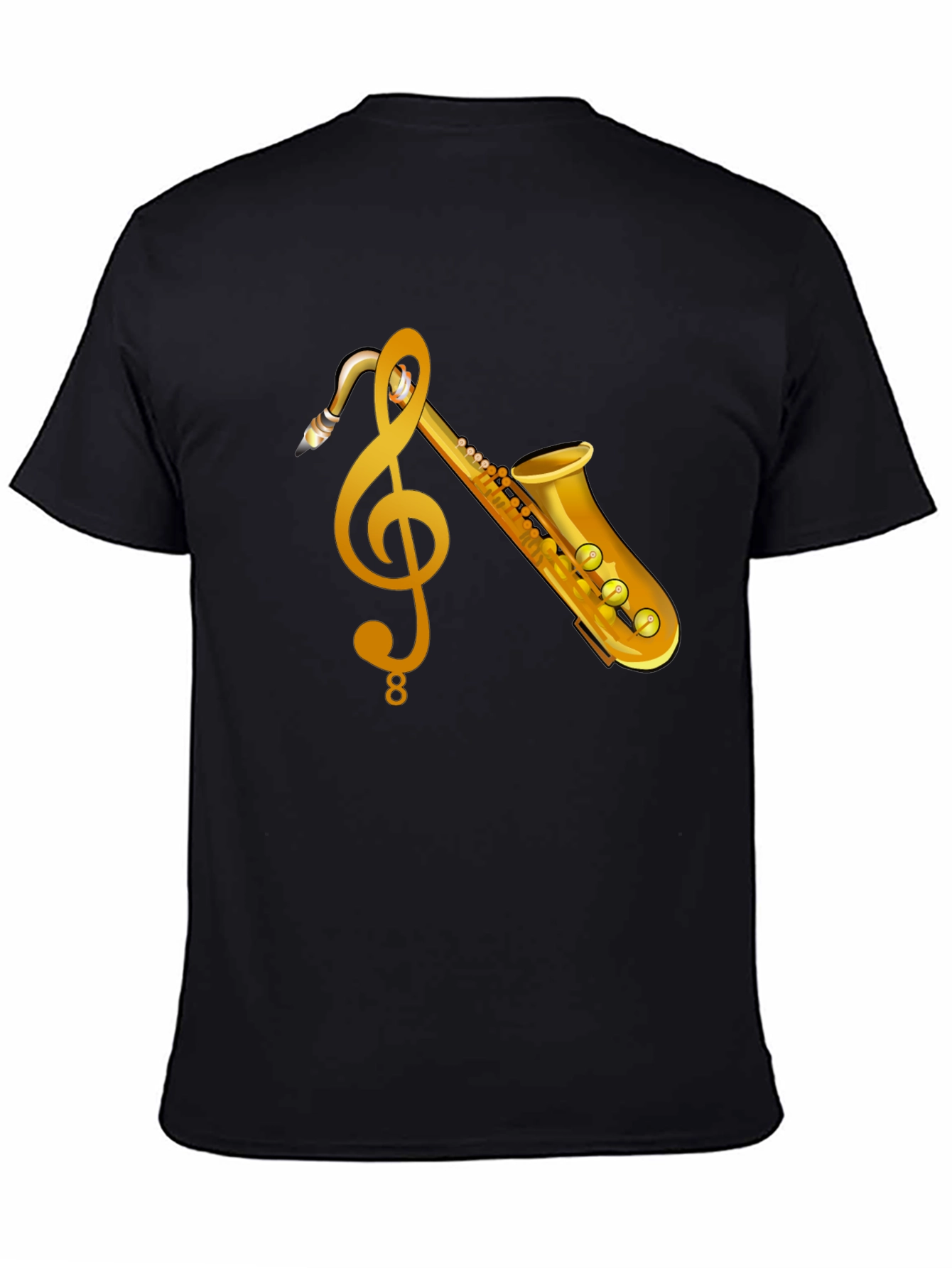 Saxophone & Treble Clef Graphic T-Shirt