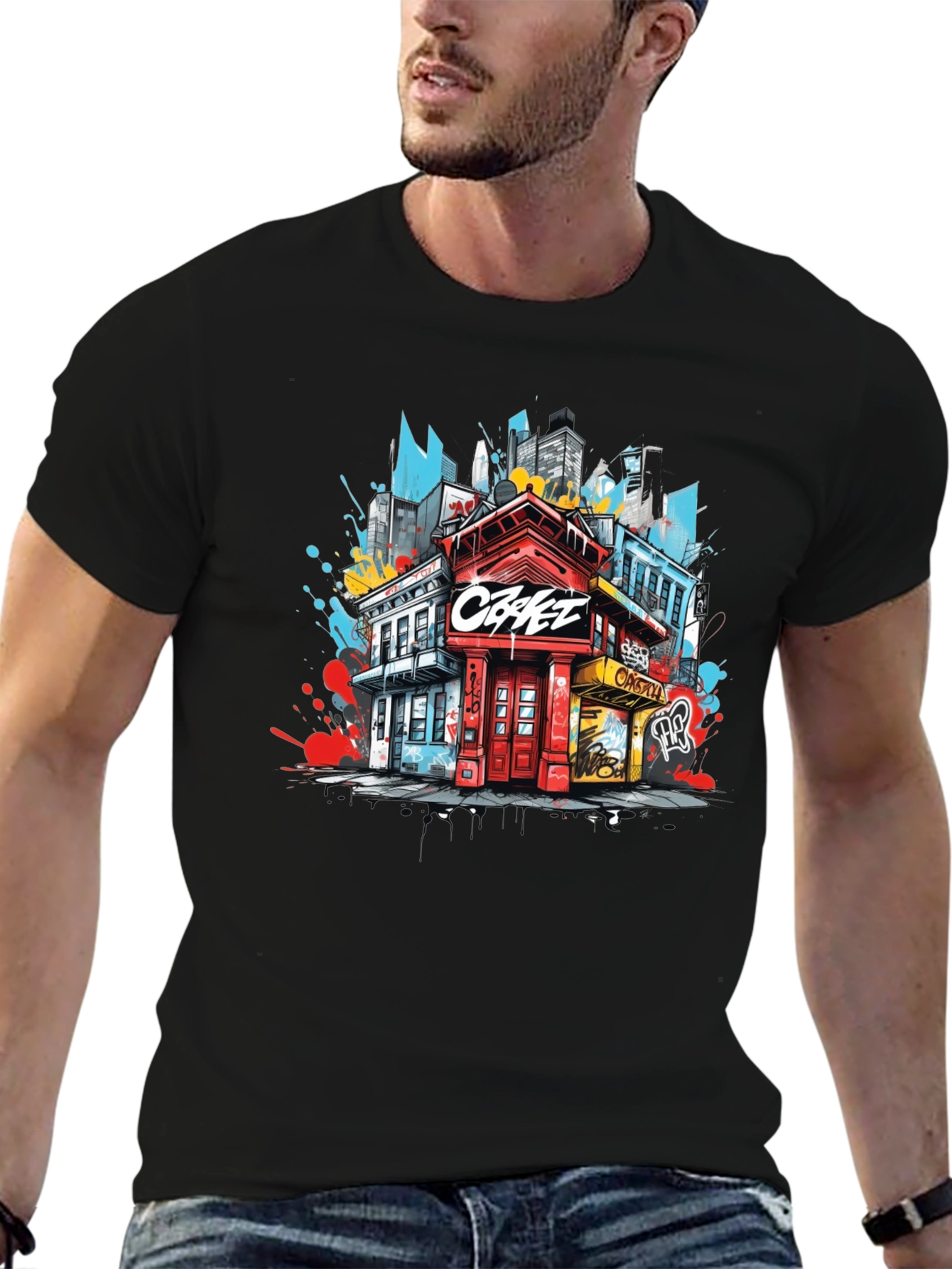 Urban Graphic Tee: Cityscape Design