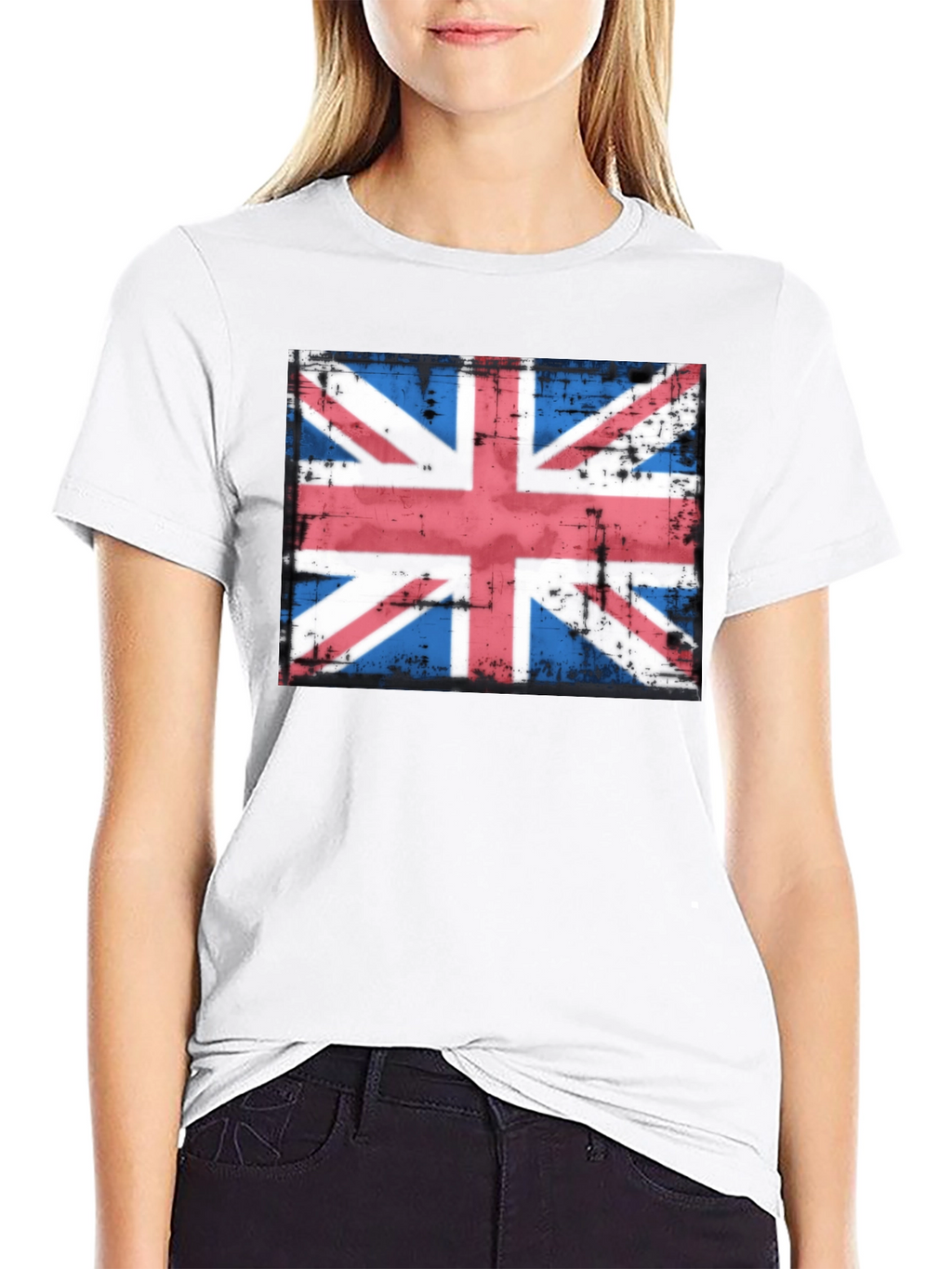 Union Jack Flag Graphic T-Shirt - Distressed Look