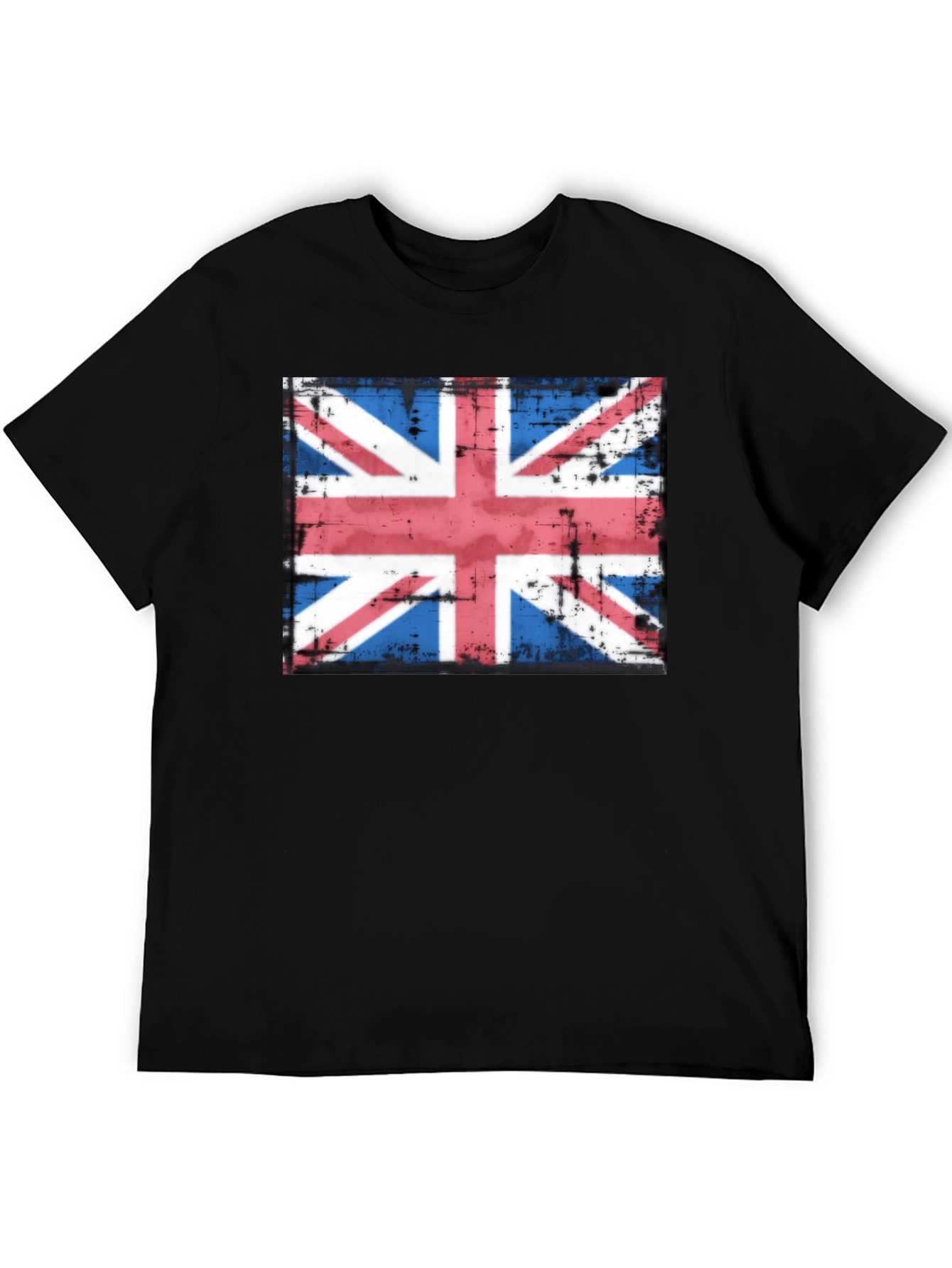 Union Jack Flag Graphic T-Shirt - Distressed Look