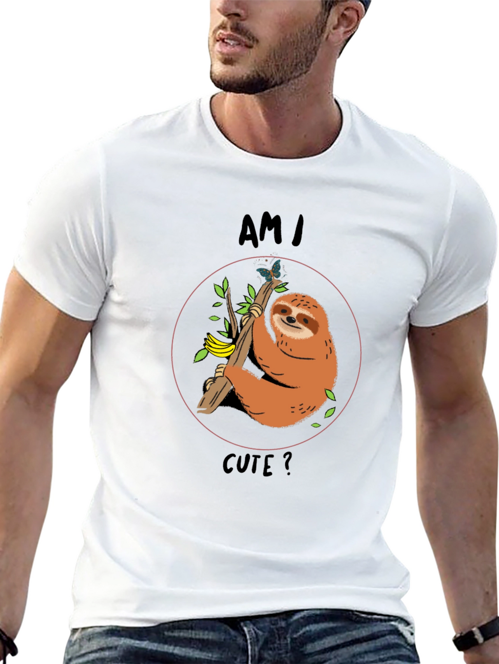 Am I Cute? Sloth Graphic T-Shirt